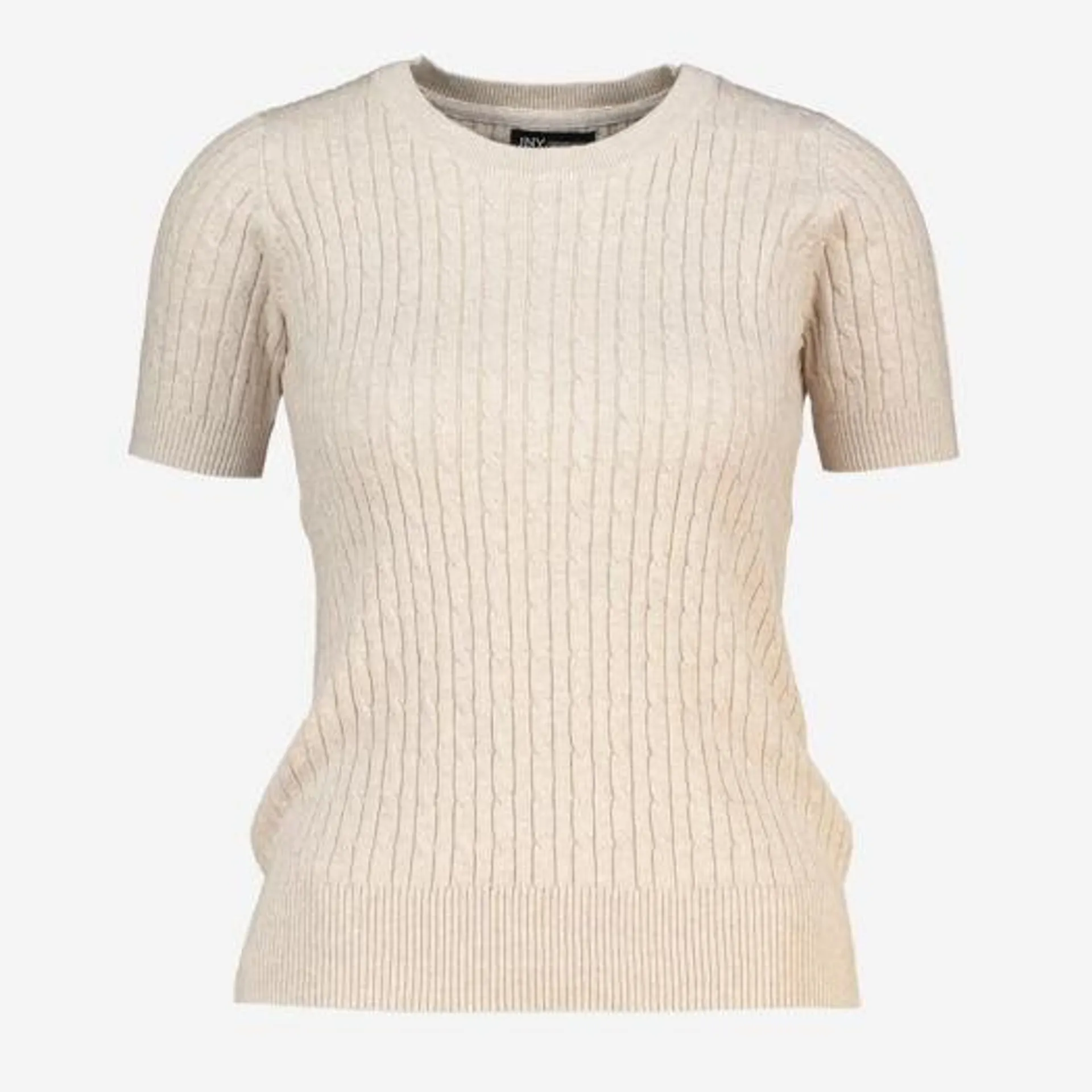 Taupe Cable Knit Short Sleeve Jumper