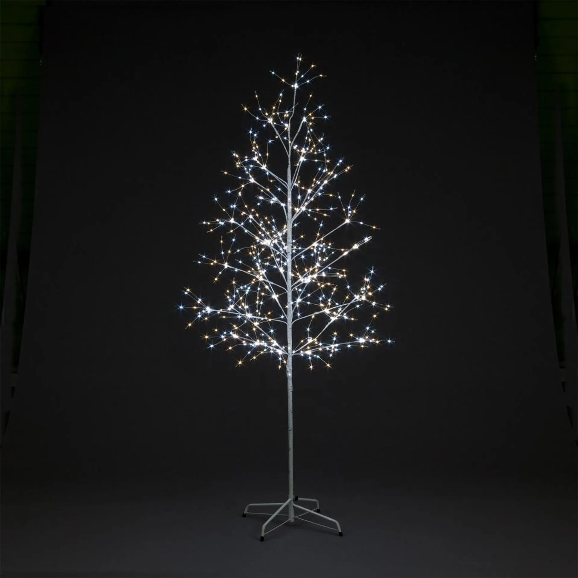 1.8m Pre-Lit Silver Copper Wire Christmas Tree with 750 Warm White & 187 Static Ice White LEDs