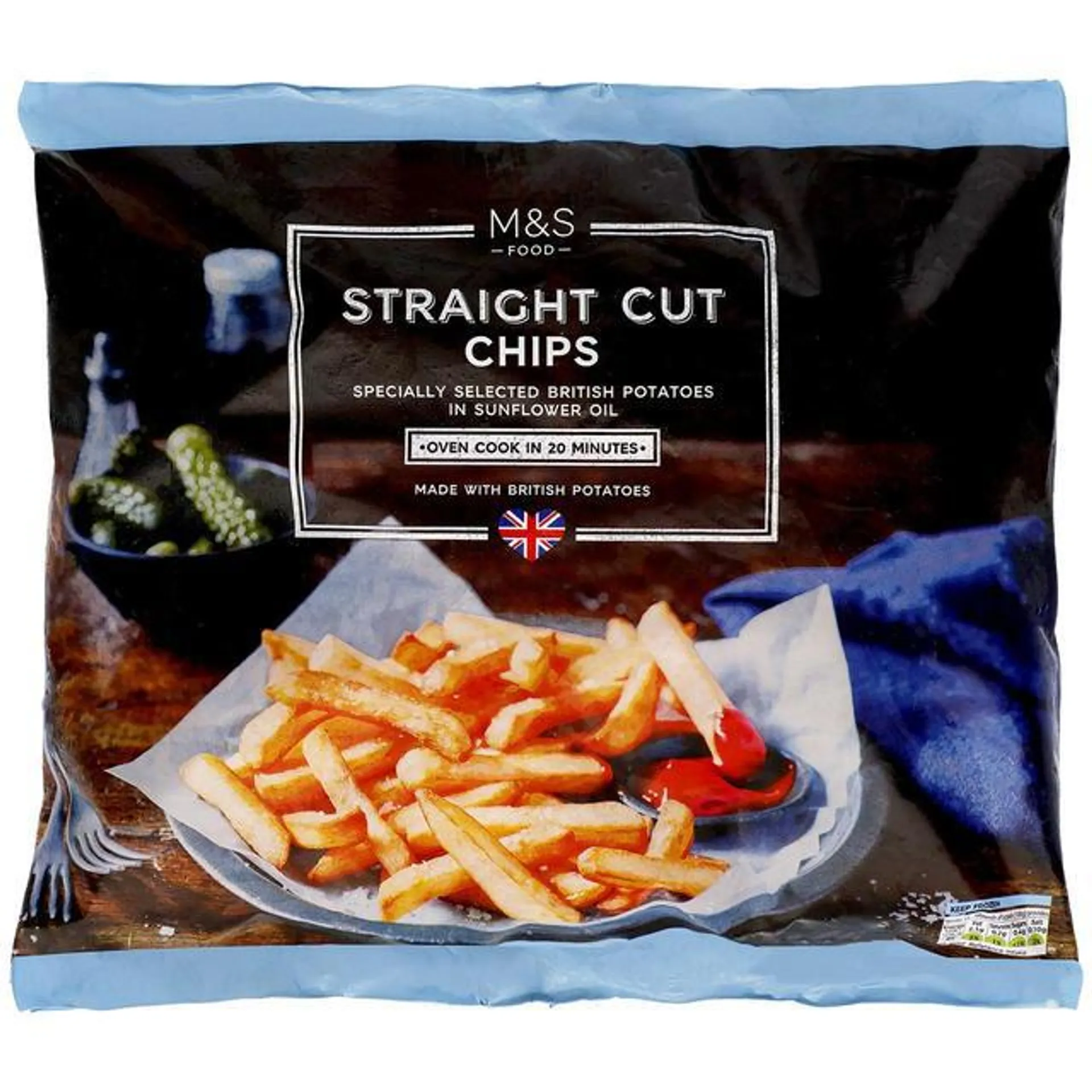 M&S Straight Cut Chips Frozen 1.5kg