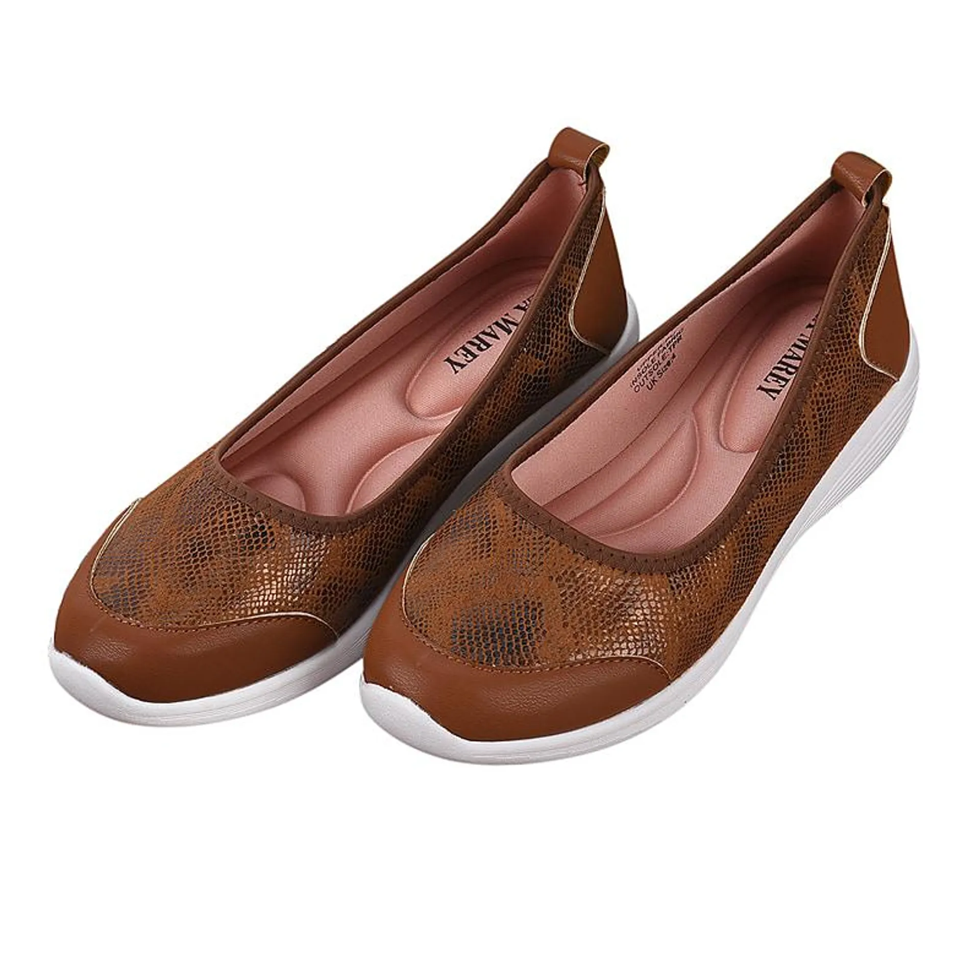 PASSAGE Snake Pattern Ladies Shoes - Brown