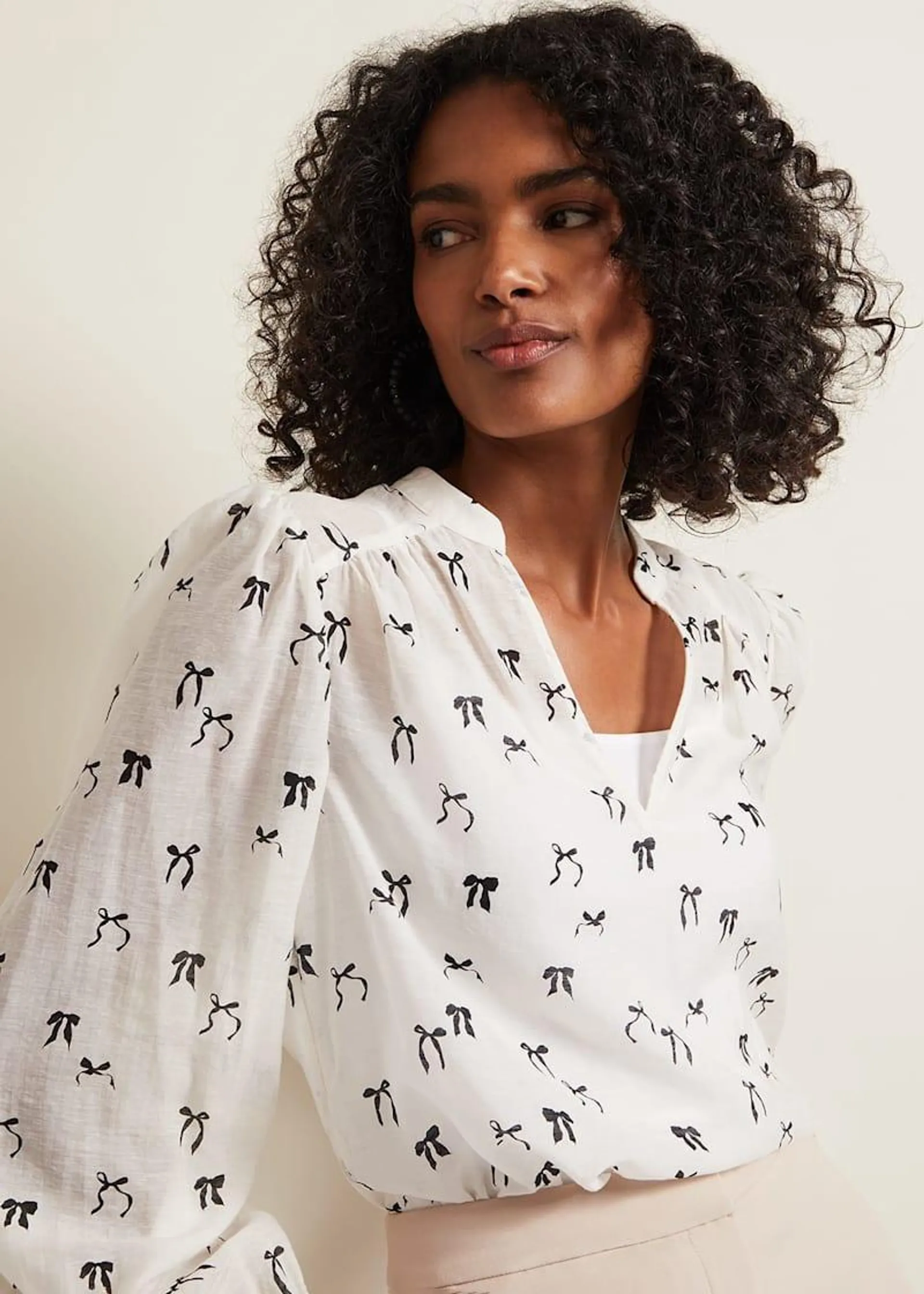 Taytum Bow Print Blouse