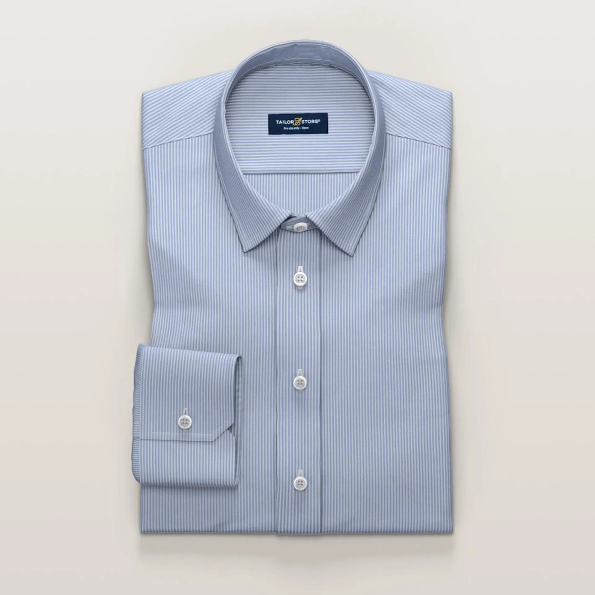 Light blue striped Non-Iron business shirt