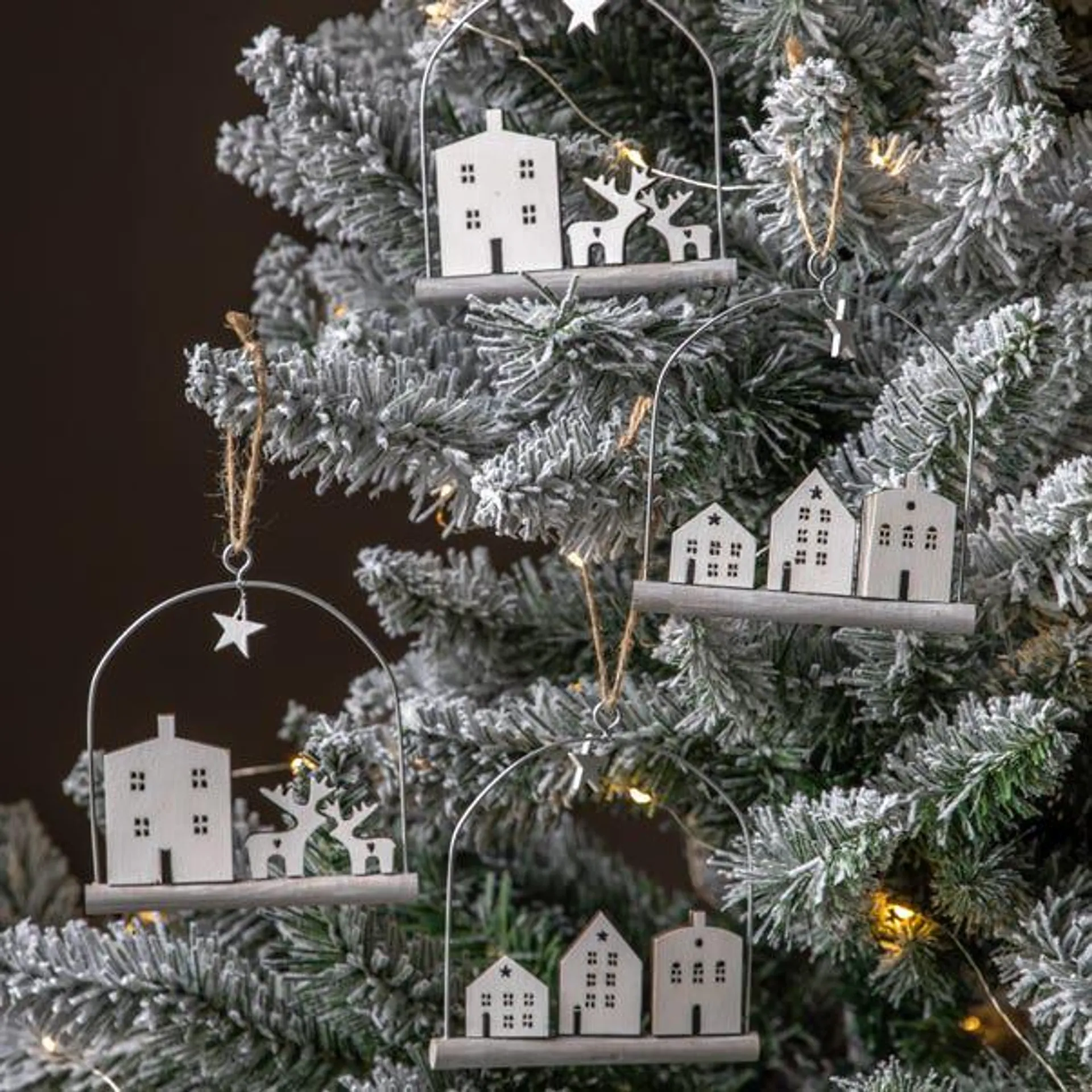 Set of 4 Festive Hanging House Decorations