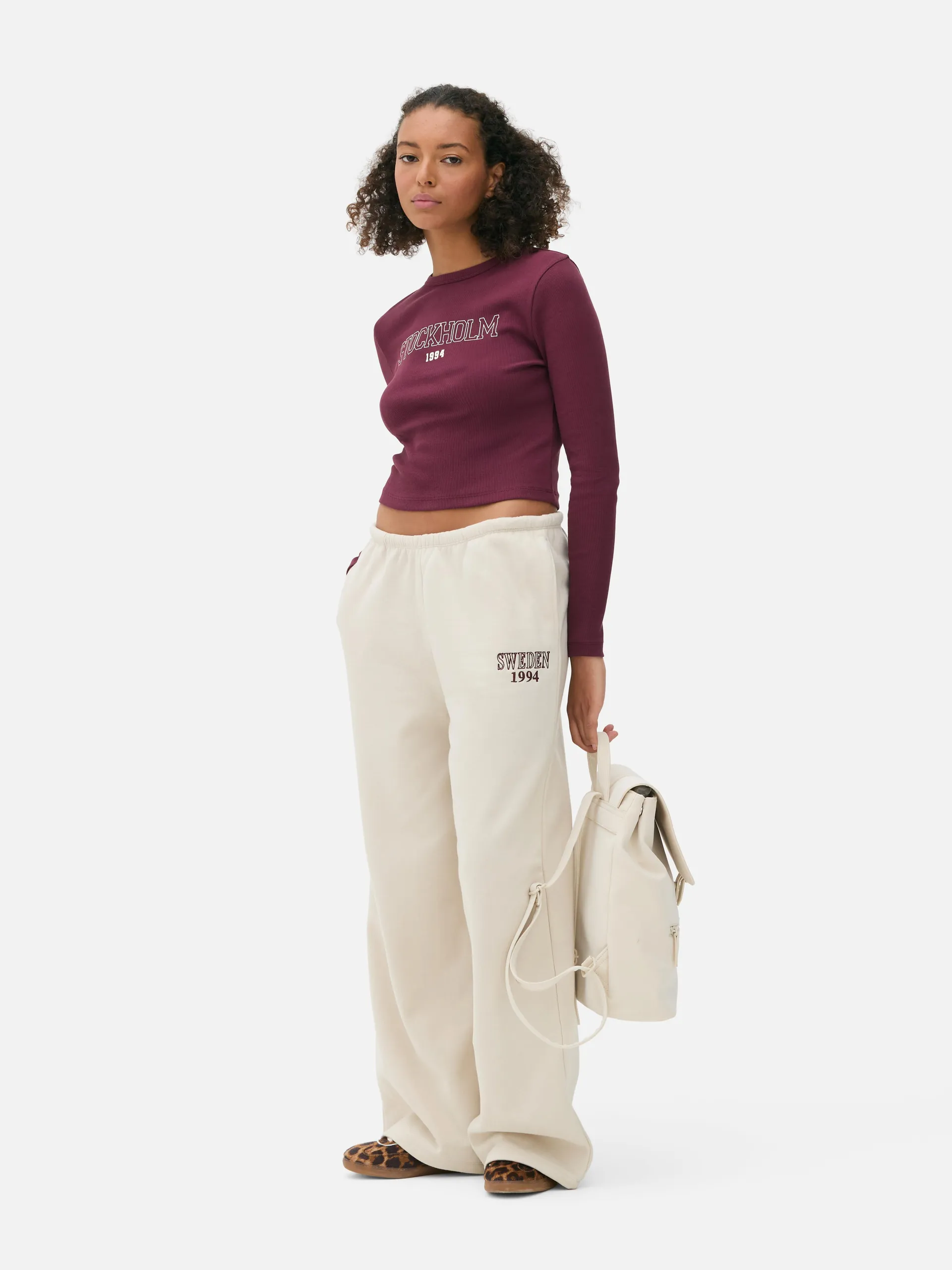 Co-ord Embroidered Wide Leg Joggers