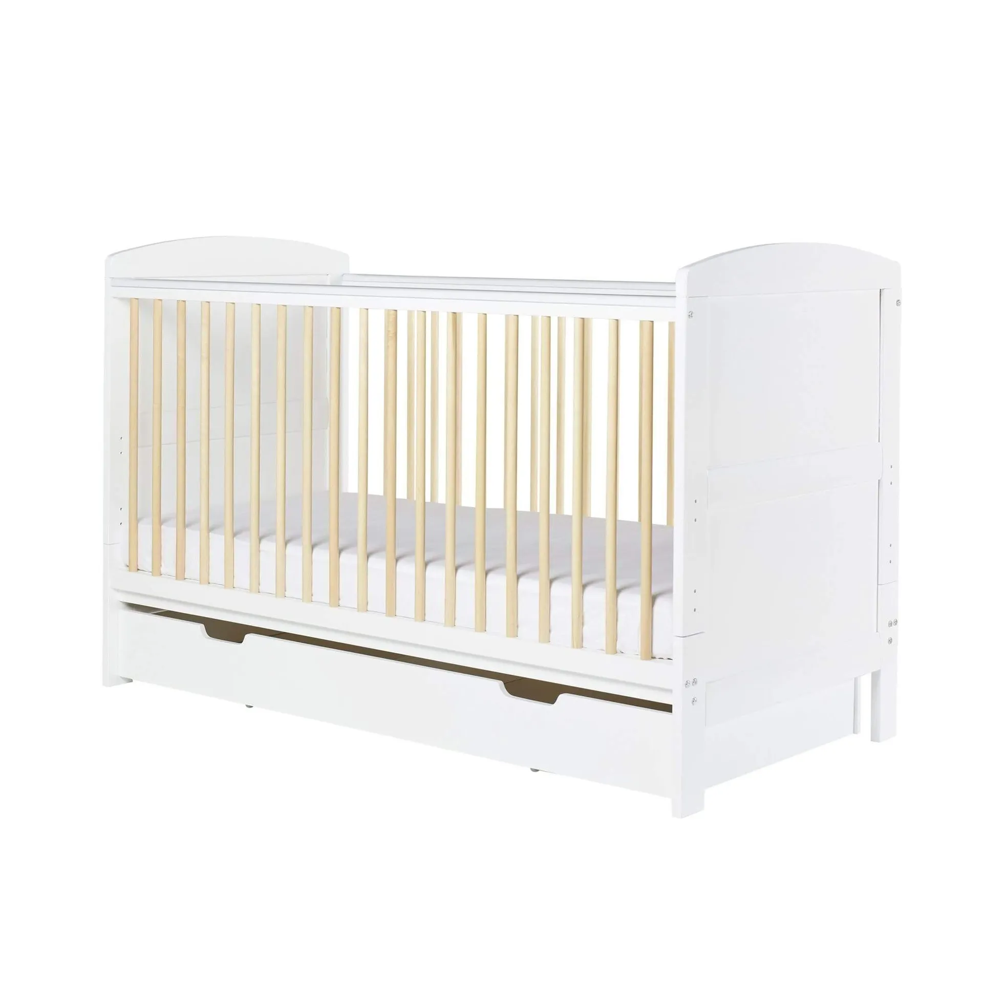 Ickle Bubba Coleby Classic Cot Bed with Under Drawer Scandi White