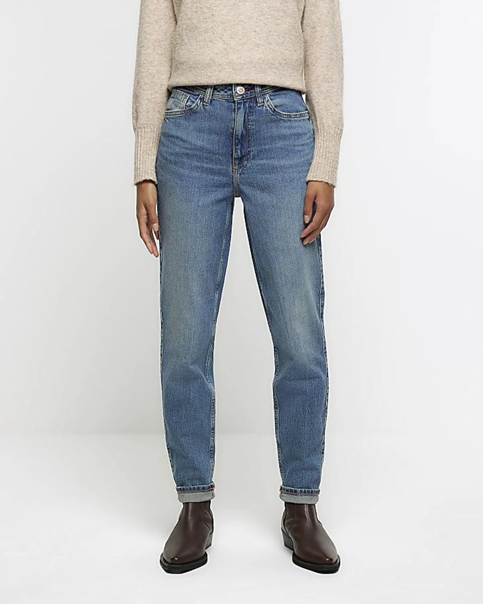 Blue sculpt mom jeans