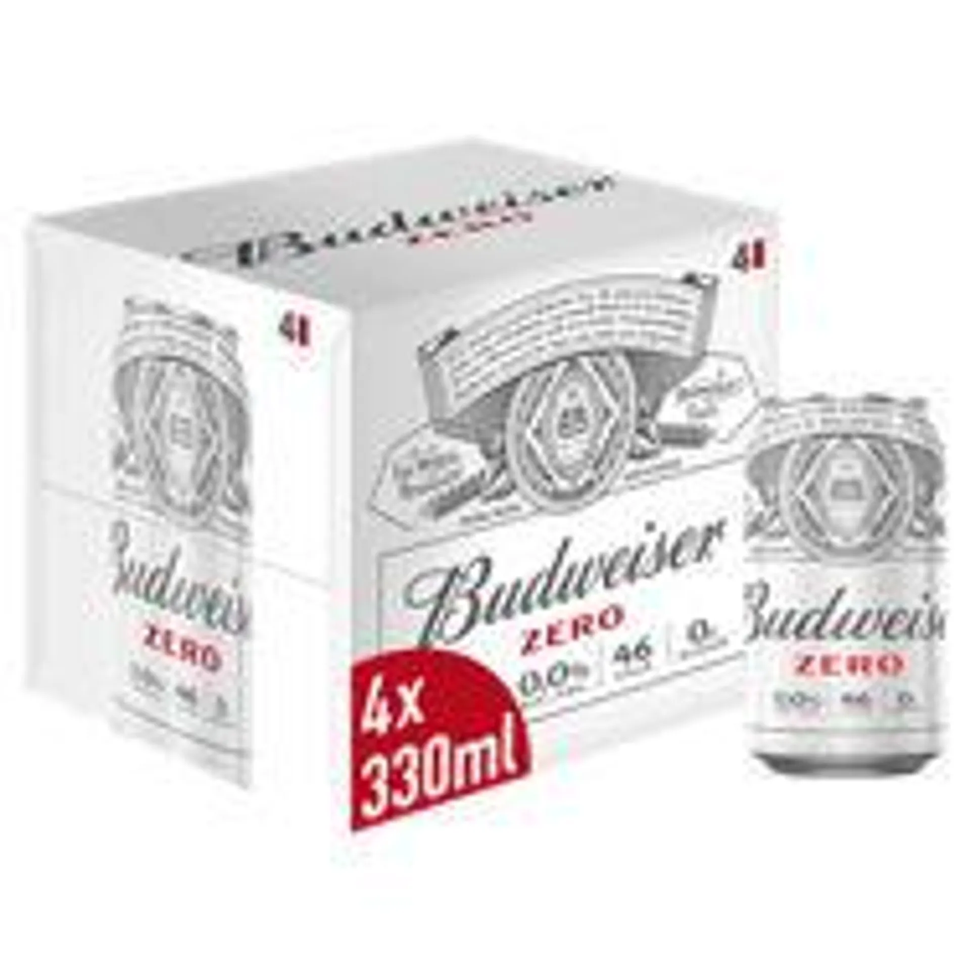 Budweiser Zero Alcohol Free Lager 4 Pack