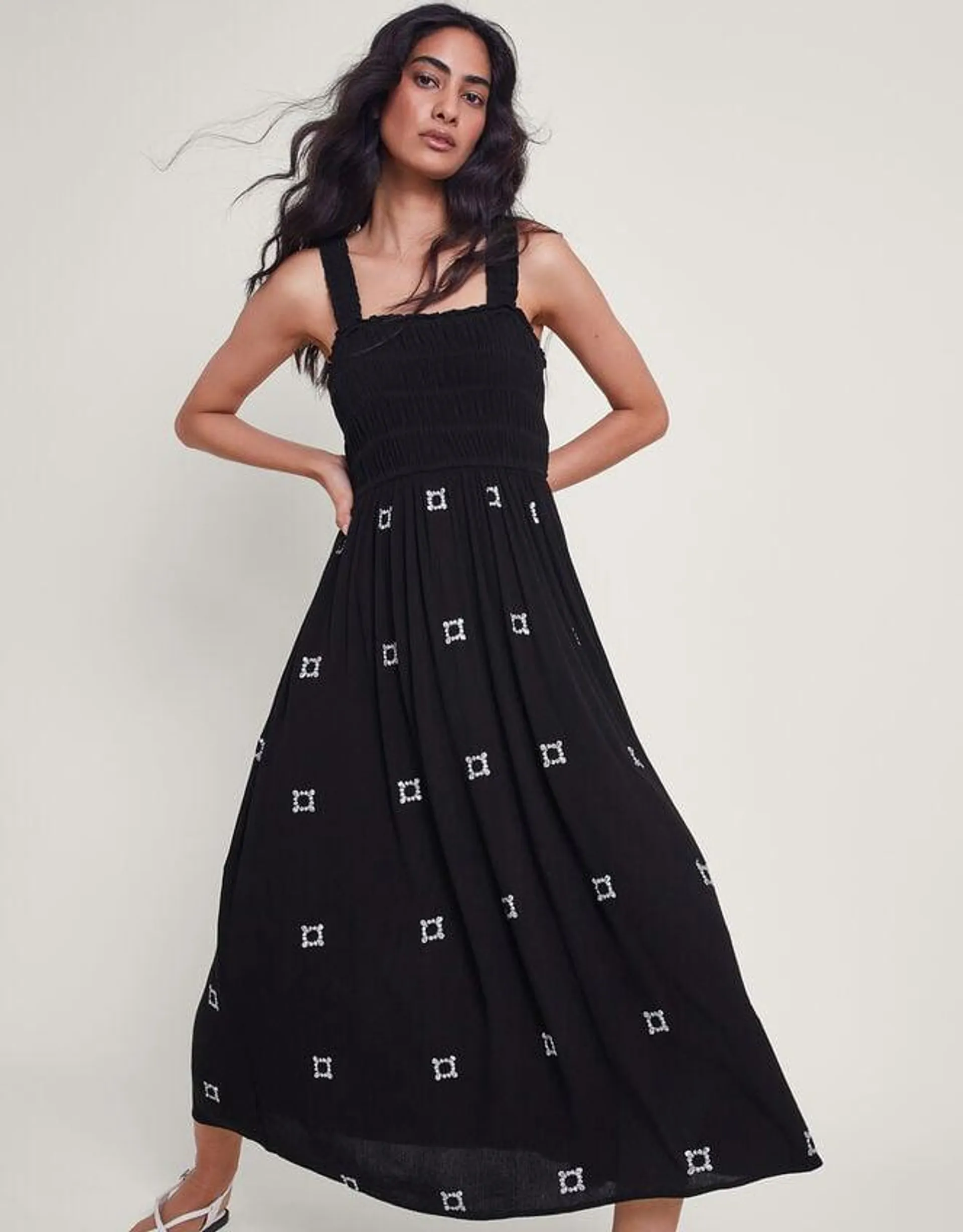 Briar Embroidered Dress Black