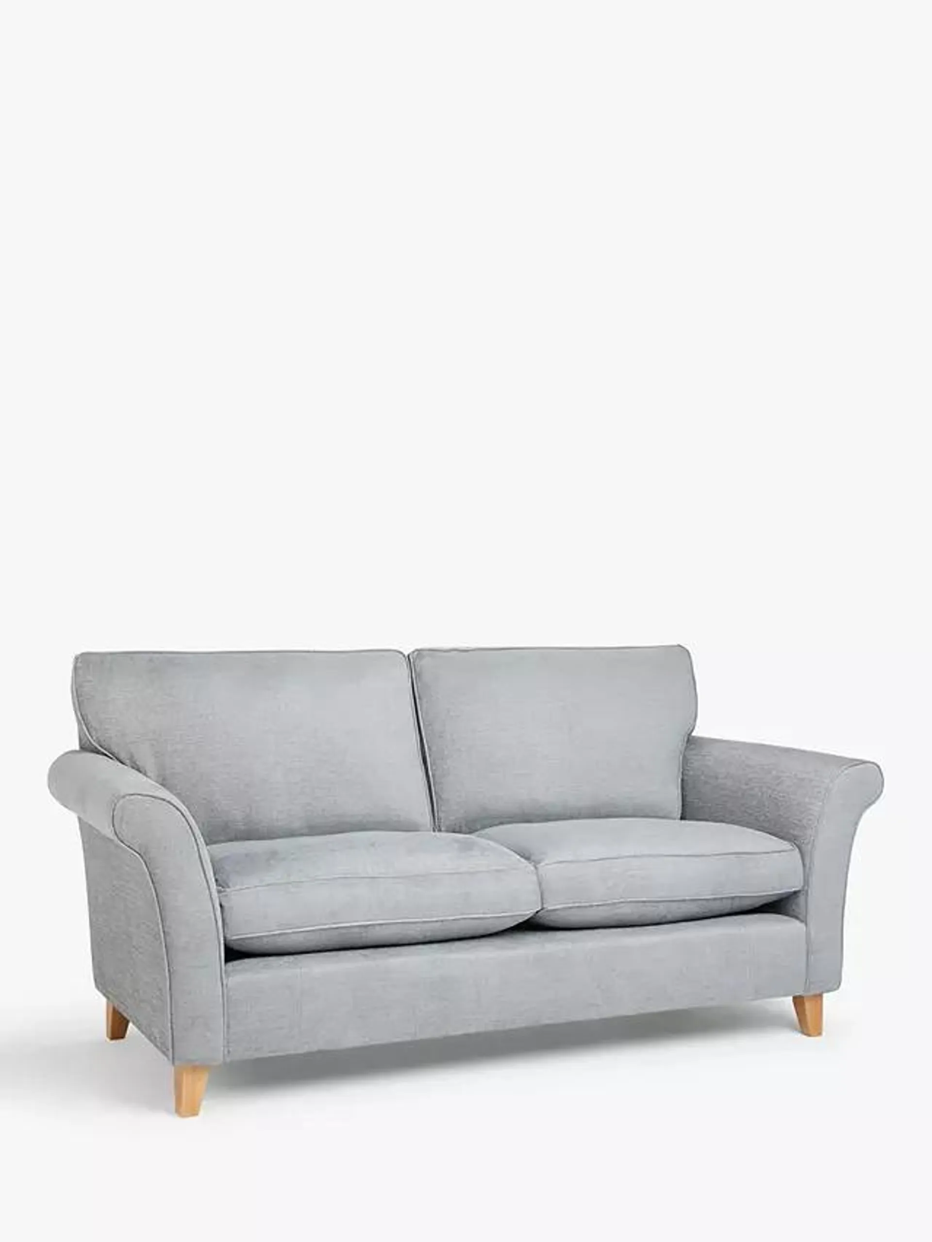 John Lewis Charlotte Large 3 Seater Sofa, Light Leg, Fine Chenille Grey