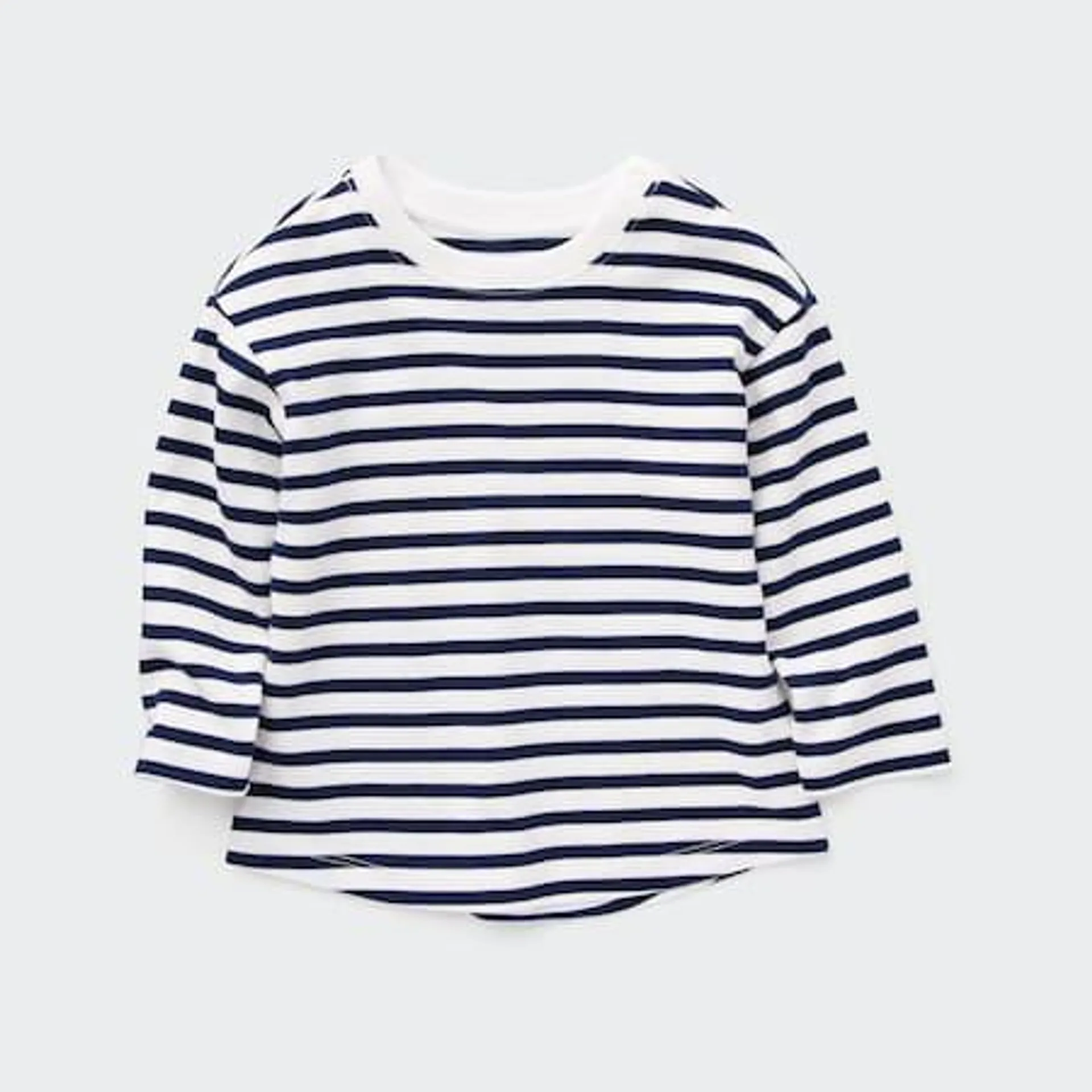 Toddler Cotton Striped Crew Neck Long Sleeved T-Shirt