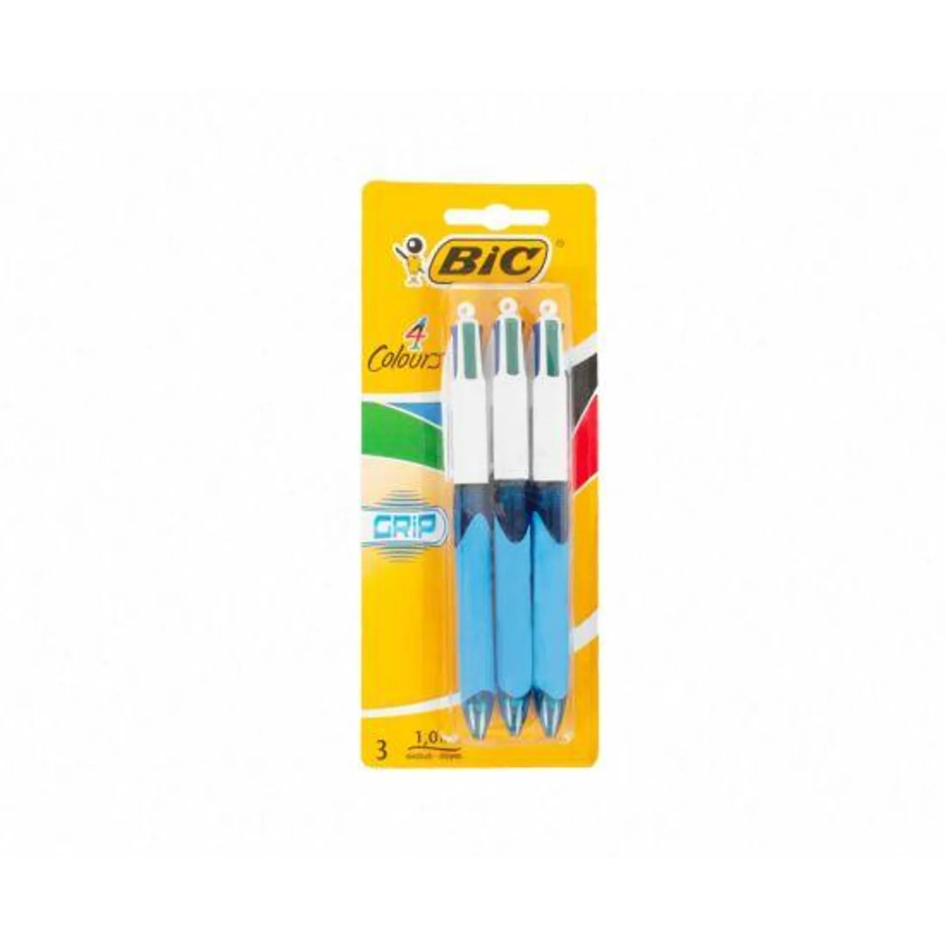 BiC 4 Colour Grip Pack 2 Plus 1 Grip Standard Colours