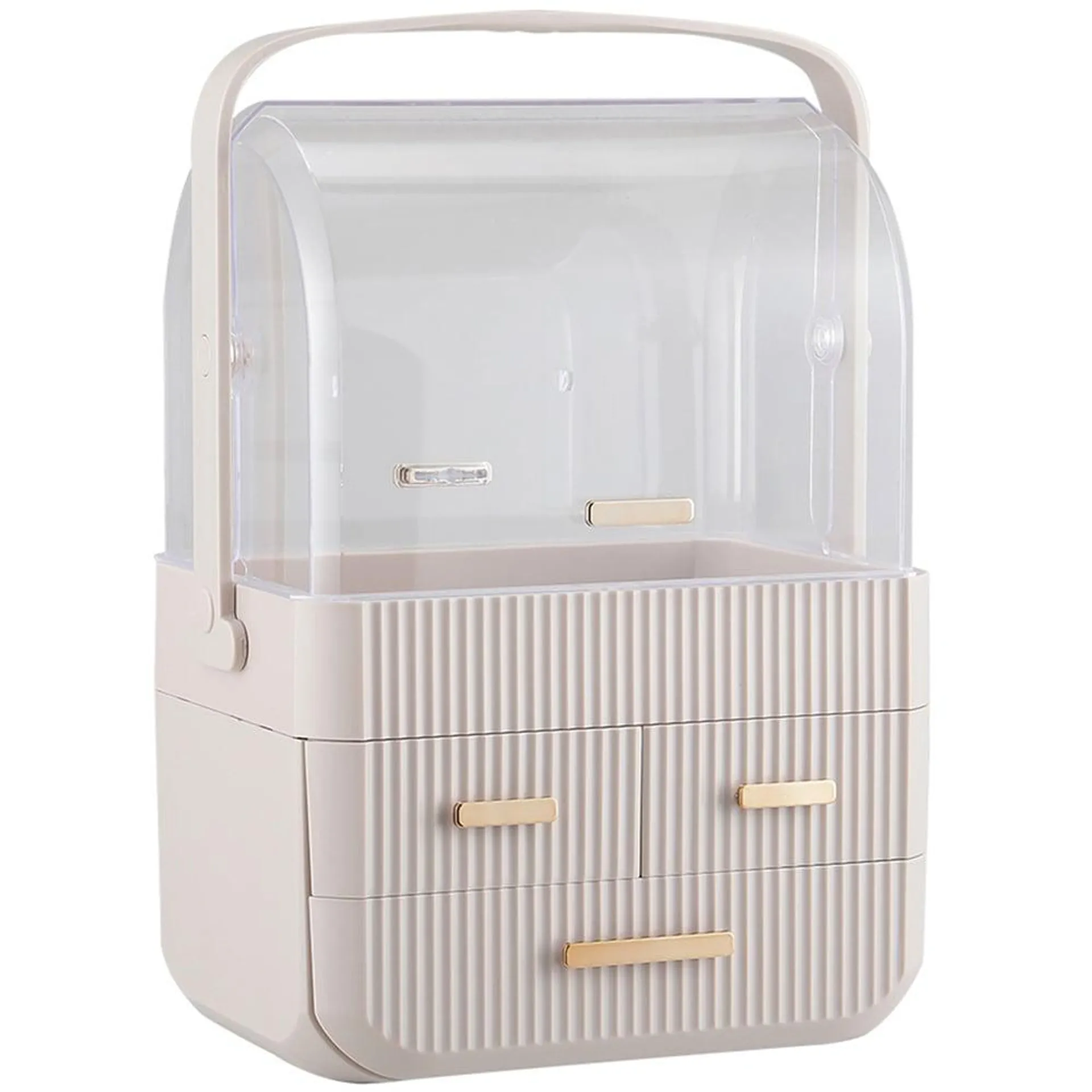 Living and Home 3 Drawer Light Pink Cosmetic Organiser