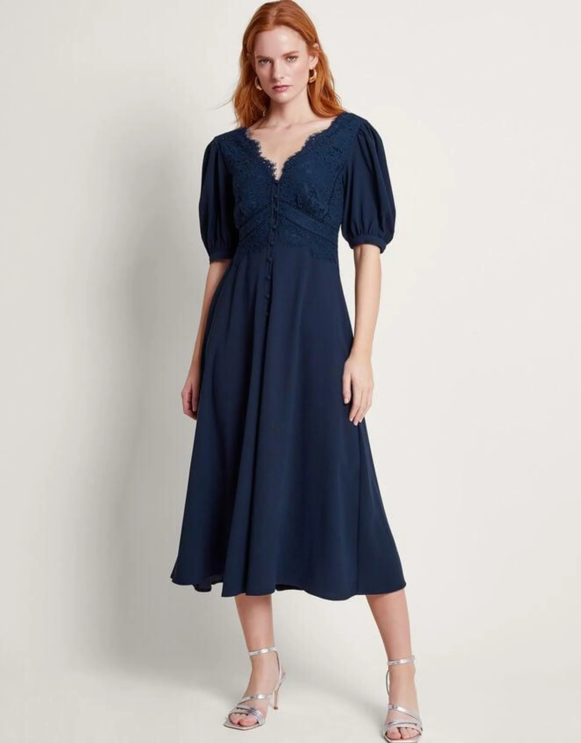 Nancy Lace Tea Dress Blue