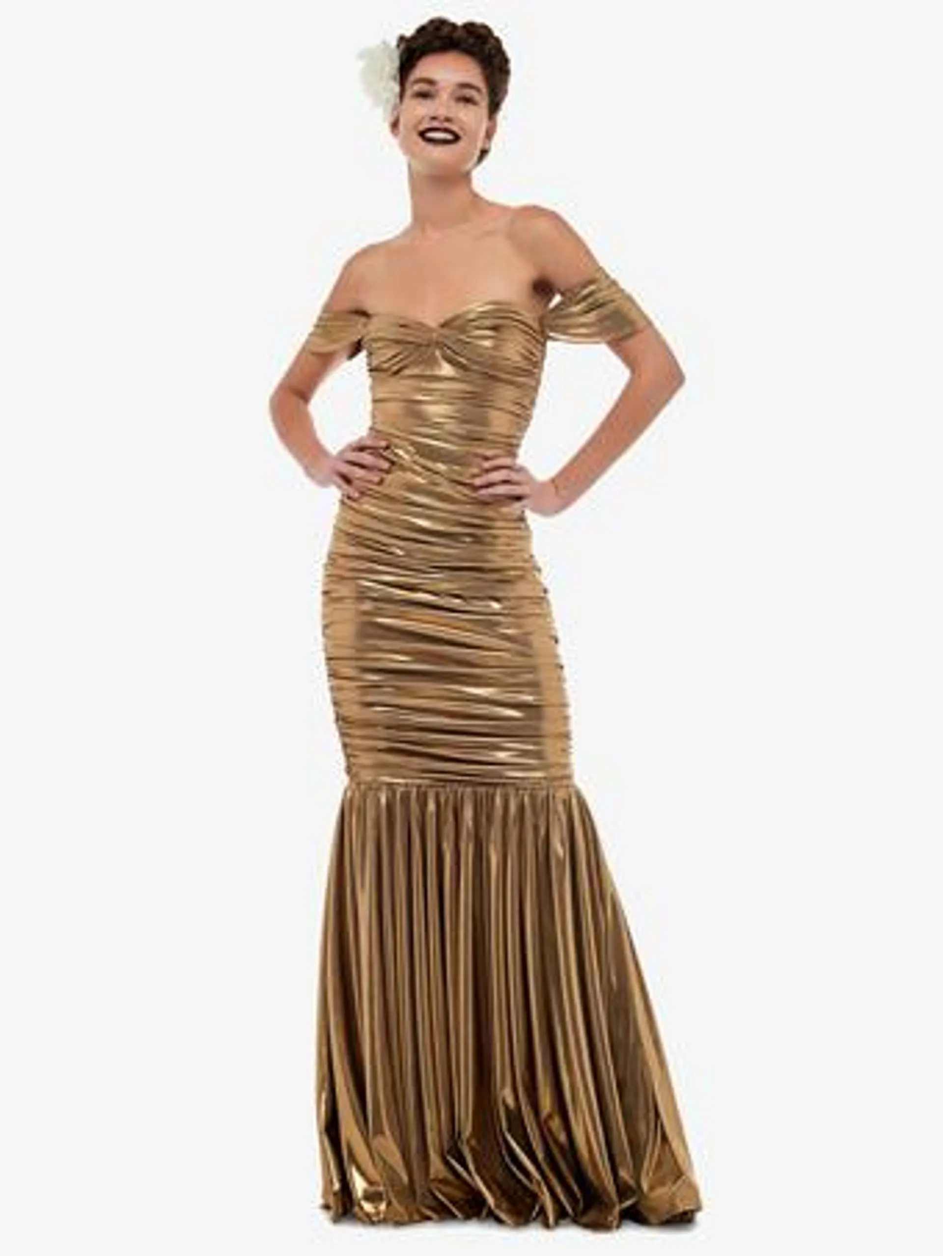 Party Dresses Gold Strapless Pleated Sleeveless Layered Semi Formal Dress