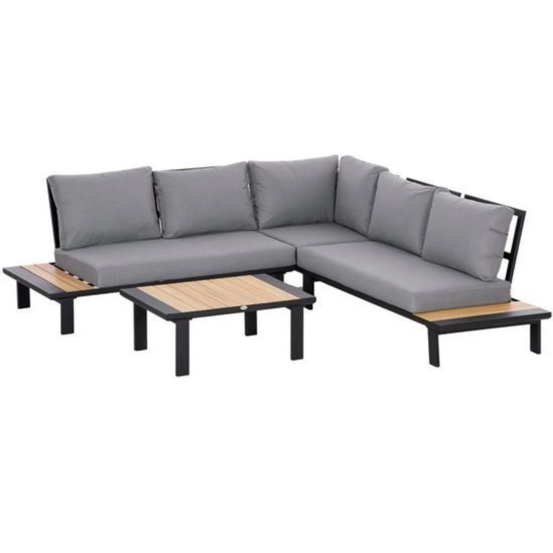 4 PCS Garden Furniture Conversation Set w/ Loveseat Table, Grey