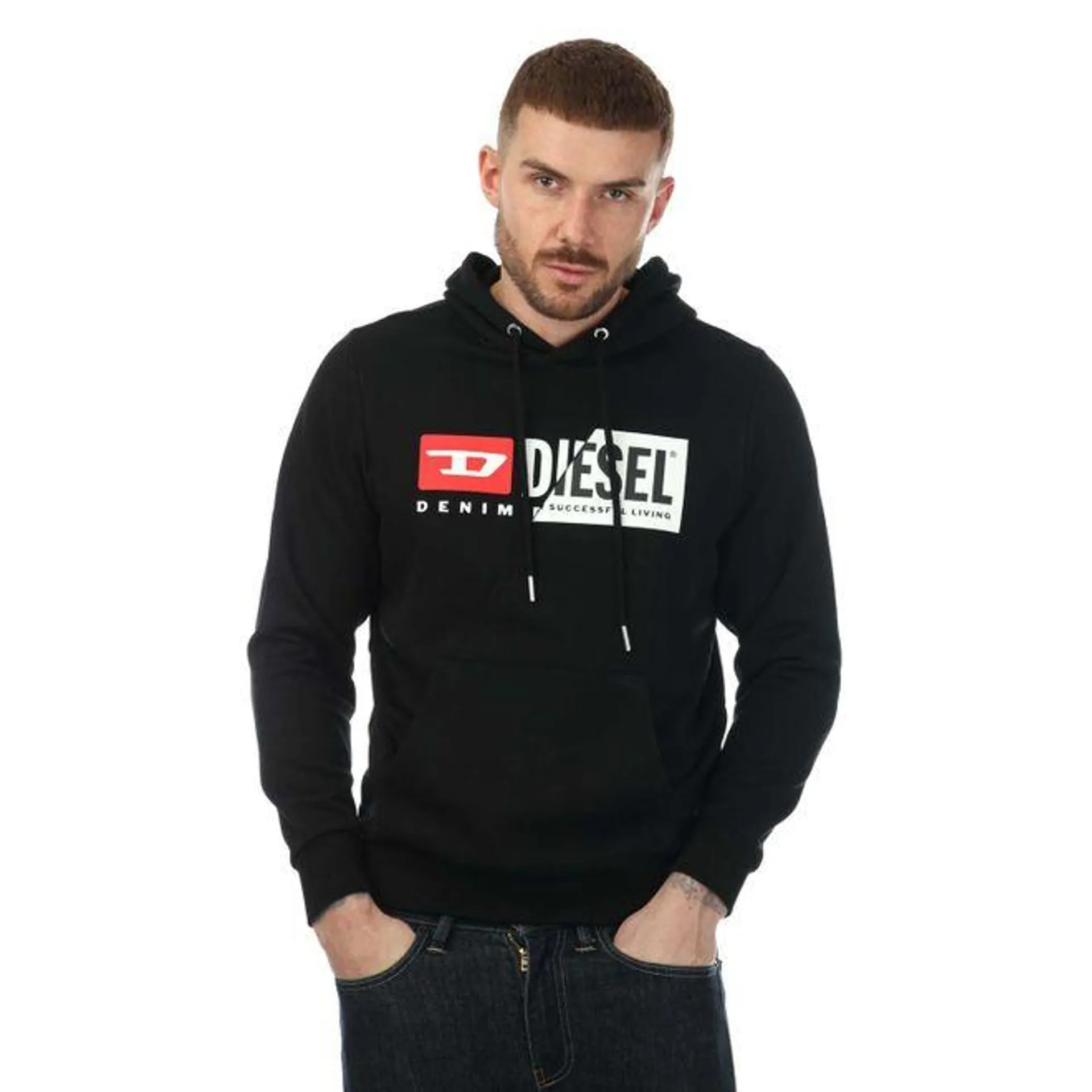 Diesel Mens S-Girk Cuty Felpa Hoodie in Black