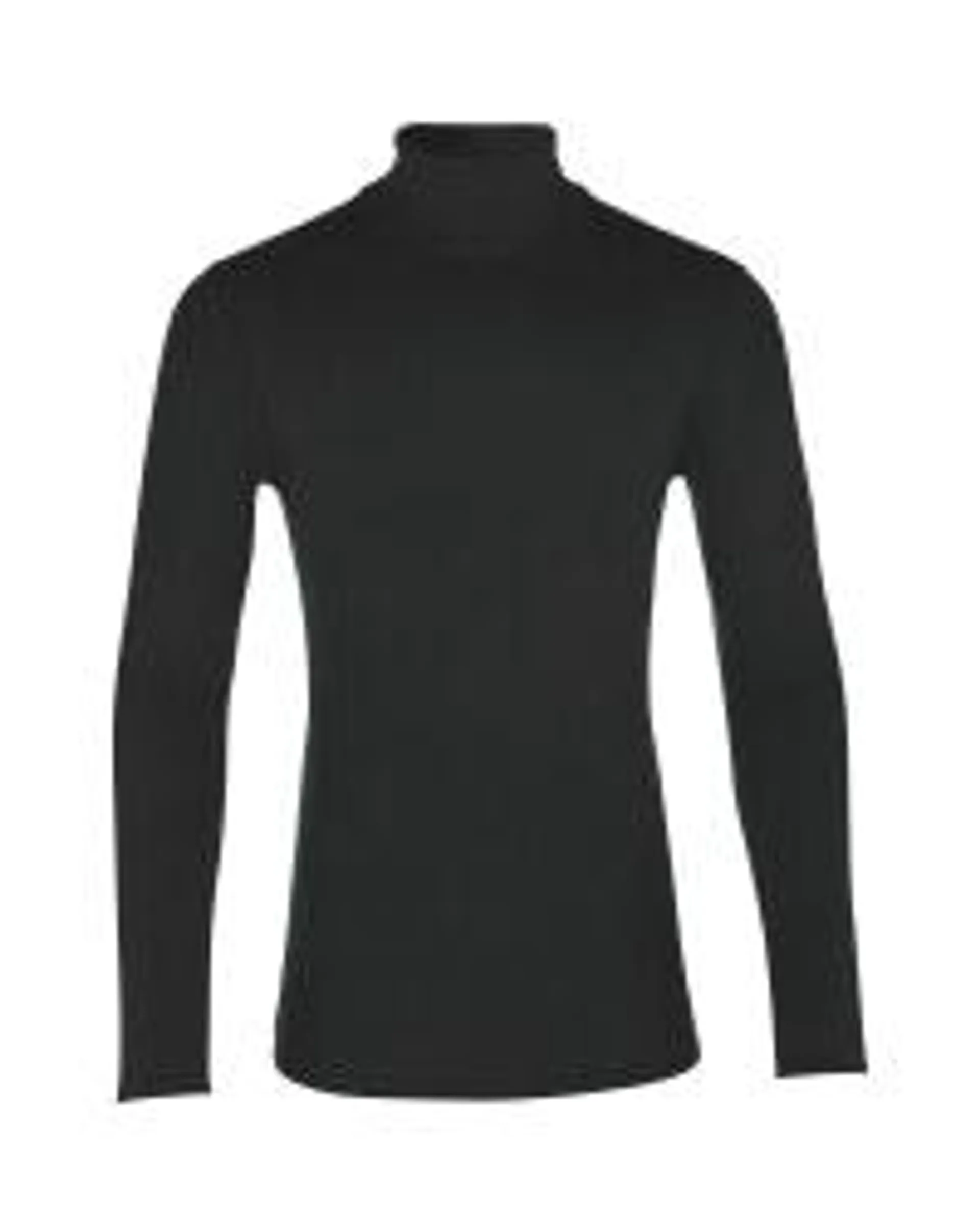 Men's Black Merino Roll Neck Top