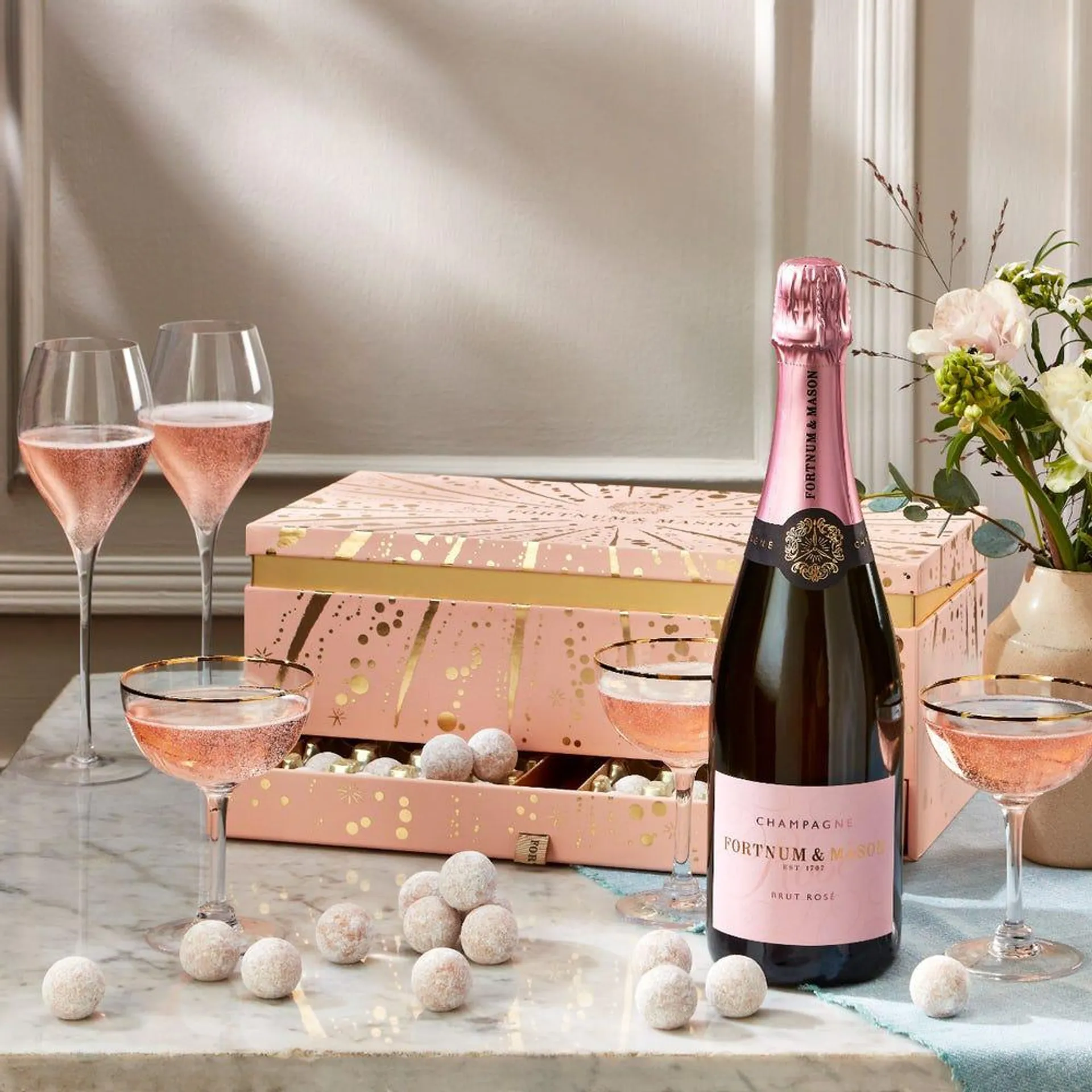 The Rosé Champagne & Chocolate Gift Box
