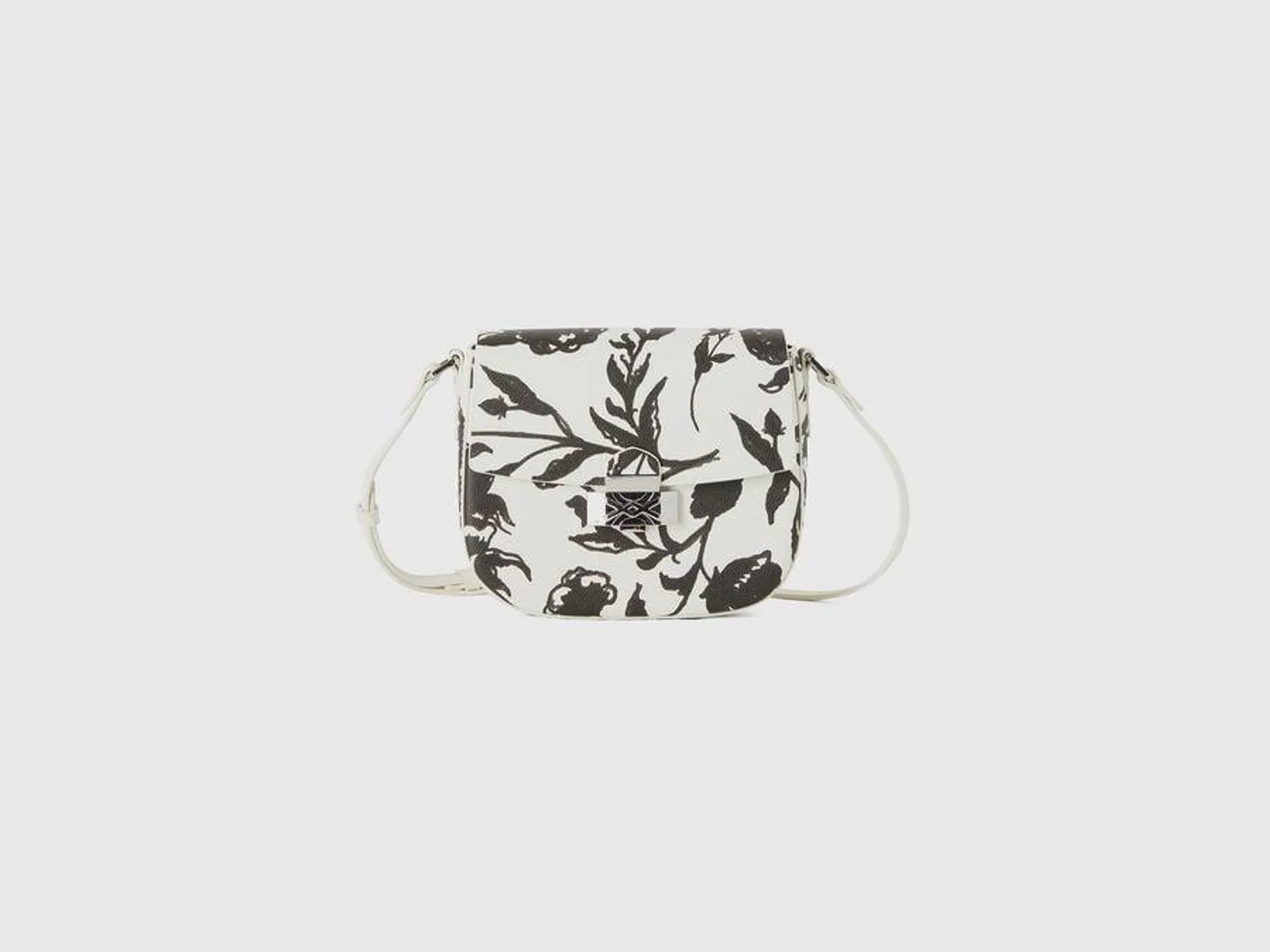 White bag with flower print