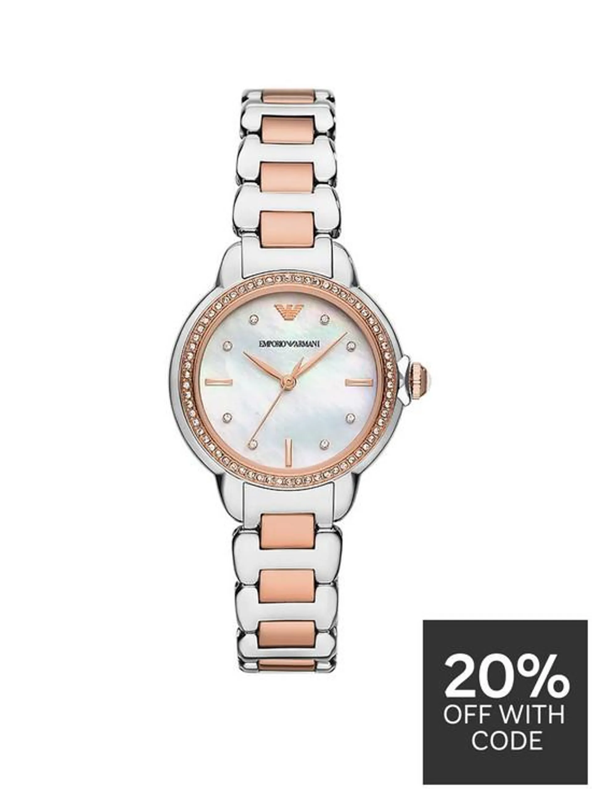 Rose Gold and Silver Stainless Steel Watch
