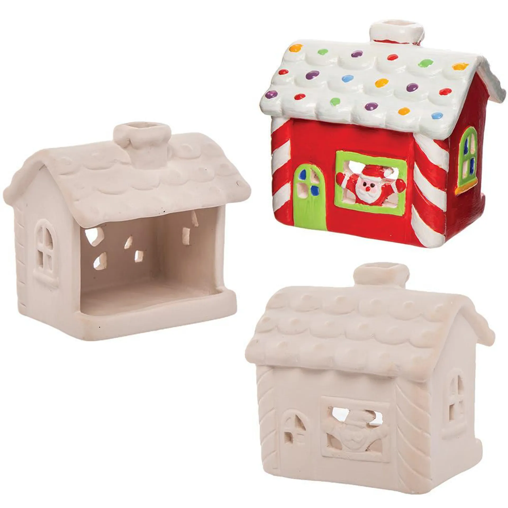 Santa's Workshop Ceramic Tealight Holders