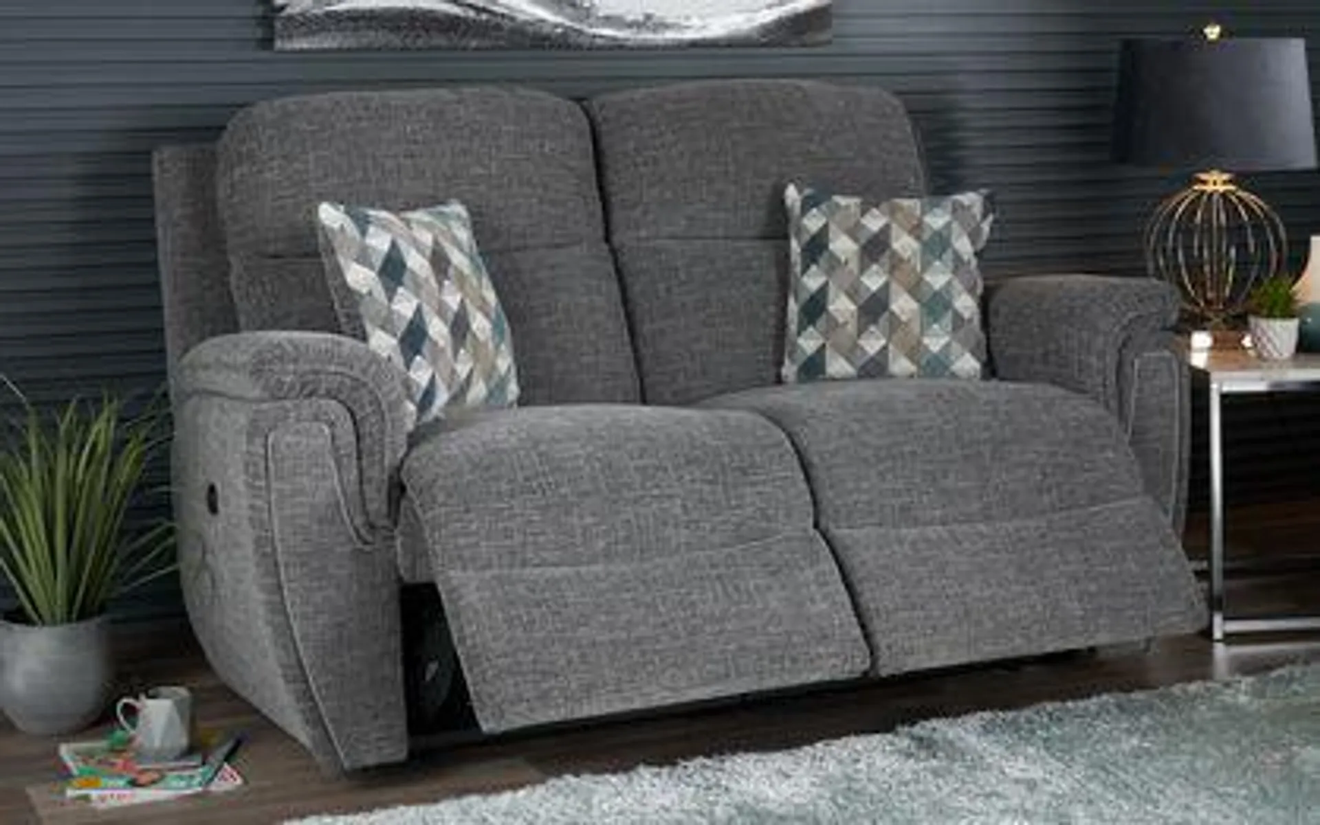 Ashton Fabric 2 Seater Power Recliner Sofa