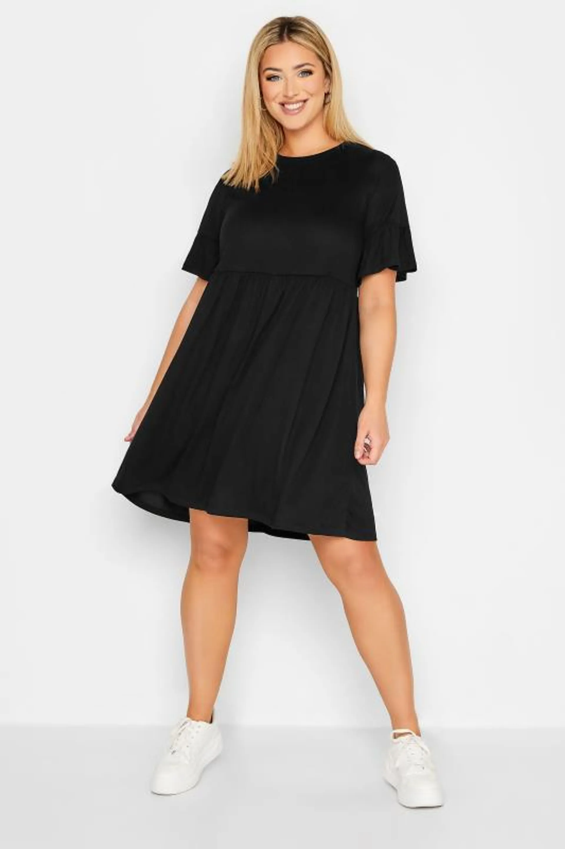 YOURS Curve Black Smock Tunic Dress