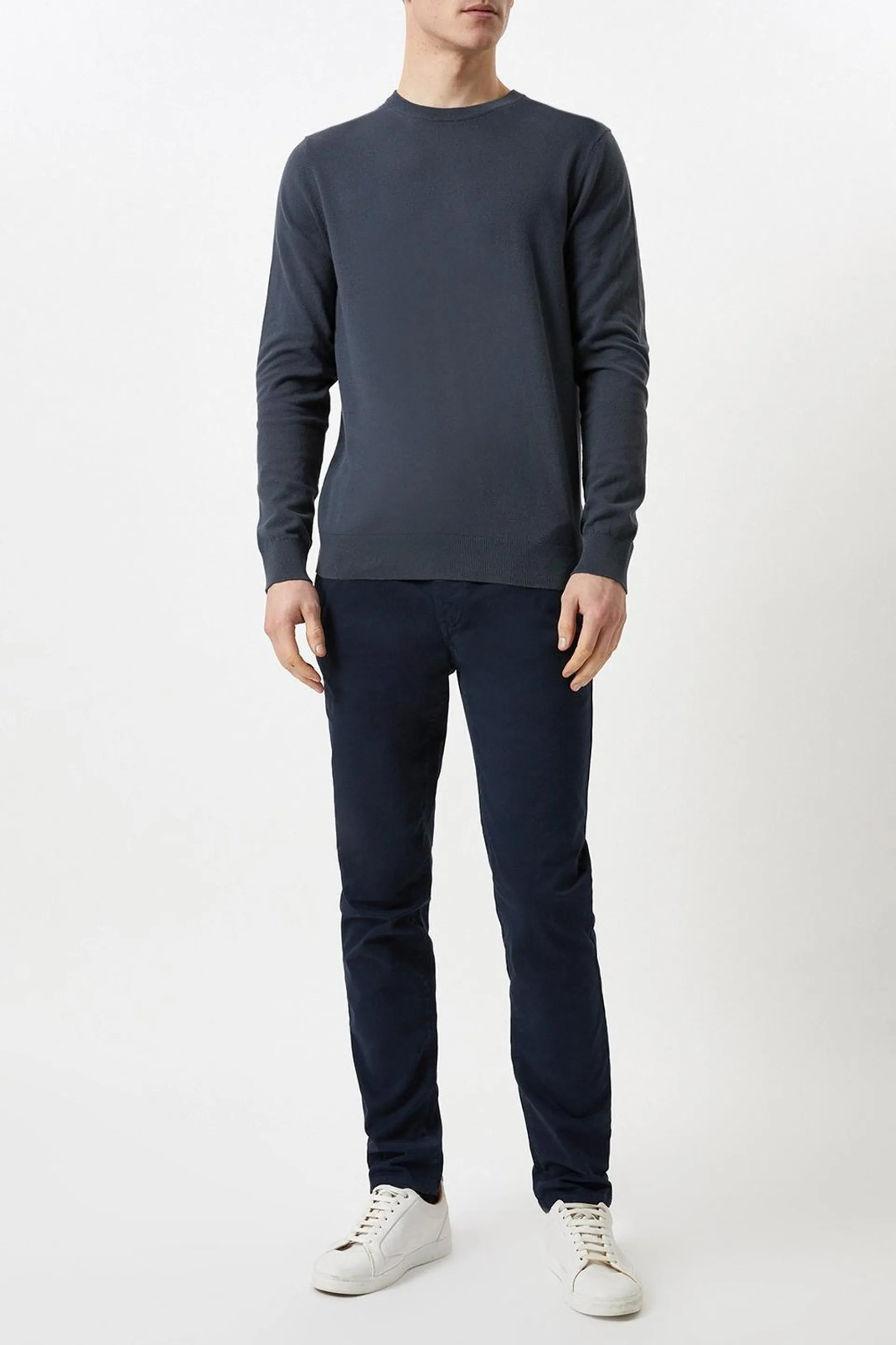 Skinny Fit Navy Chino Trousers