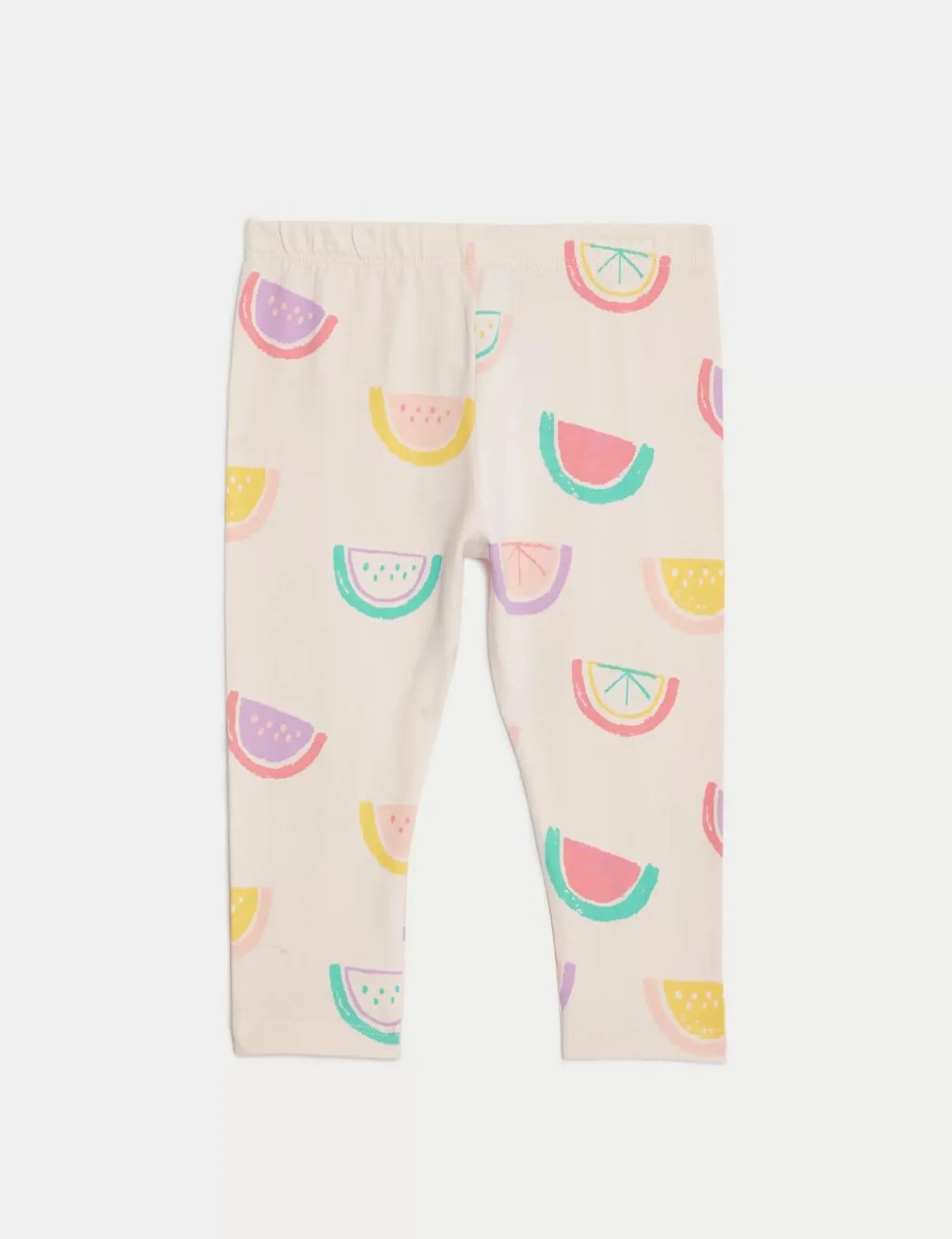 2pk Cotton Rich Fruit Print Leggings (0-3 Yrs)