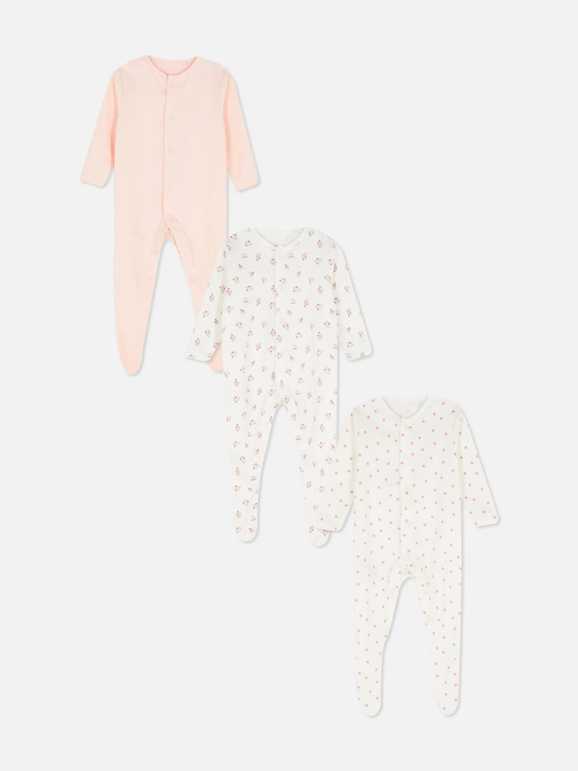 3pk Multi-Design Sleepsuits