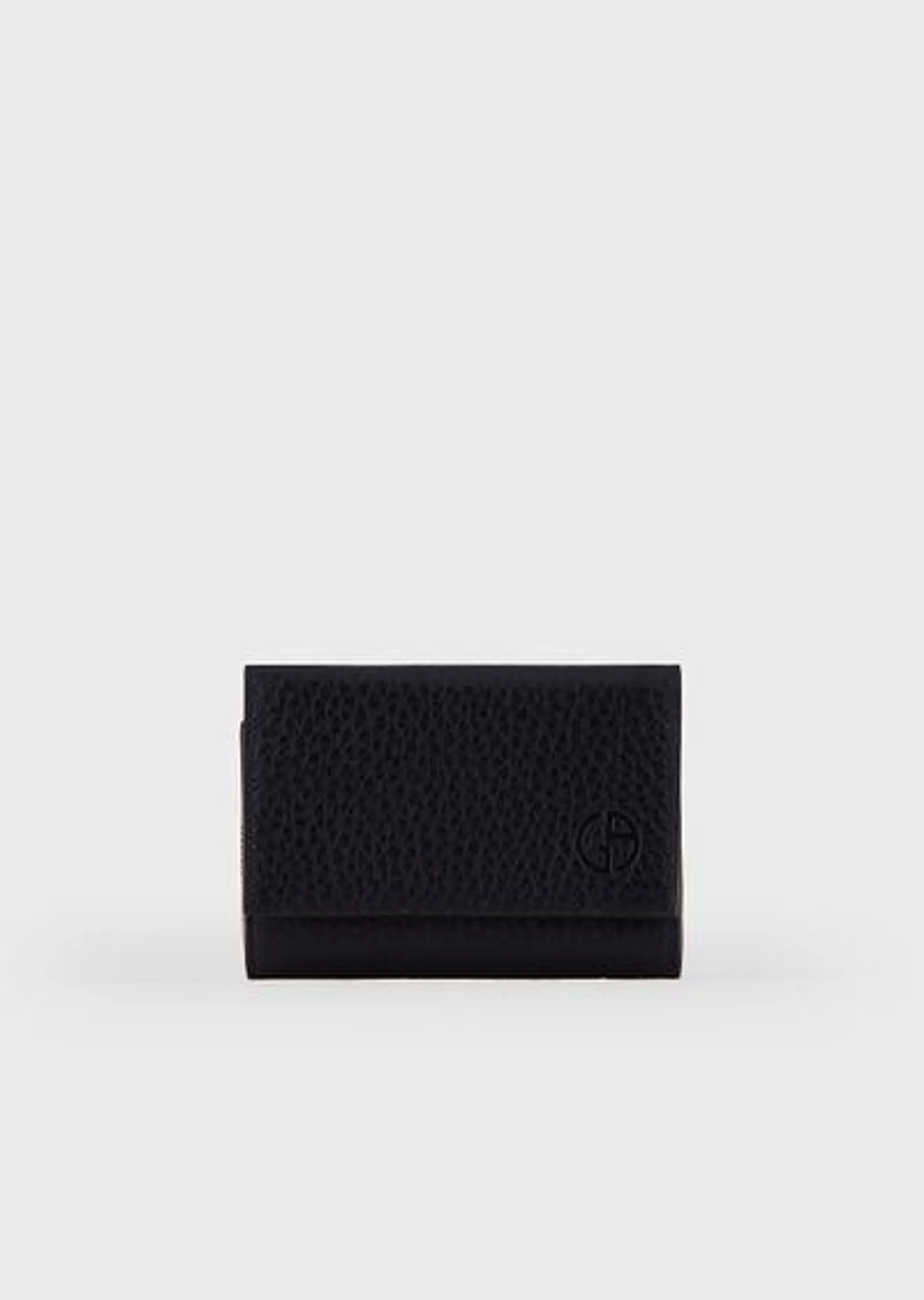 Small two-toned leather wallet with wraparound zip