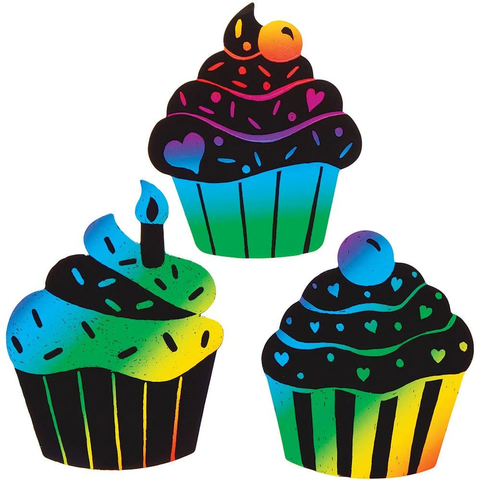 Cupcake Scratch Art Magnets