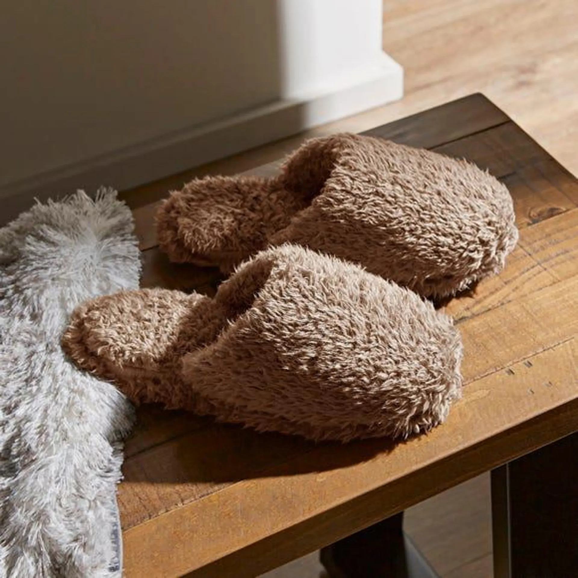 Teddy Bear Taupe Slippers