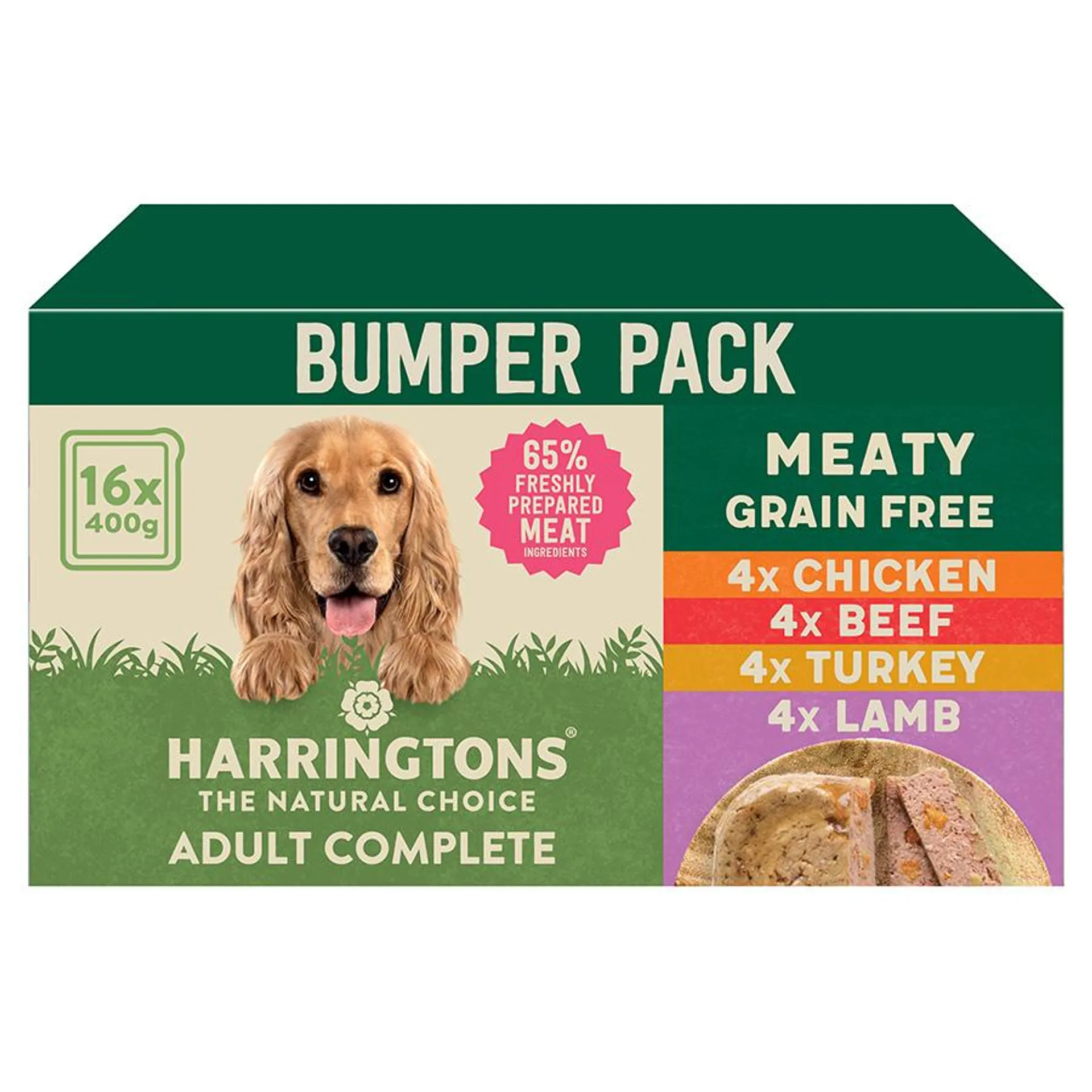 Harringtons Grain Free Wet Dog Food Meaty Selection 16x400g