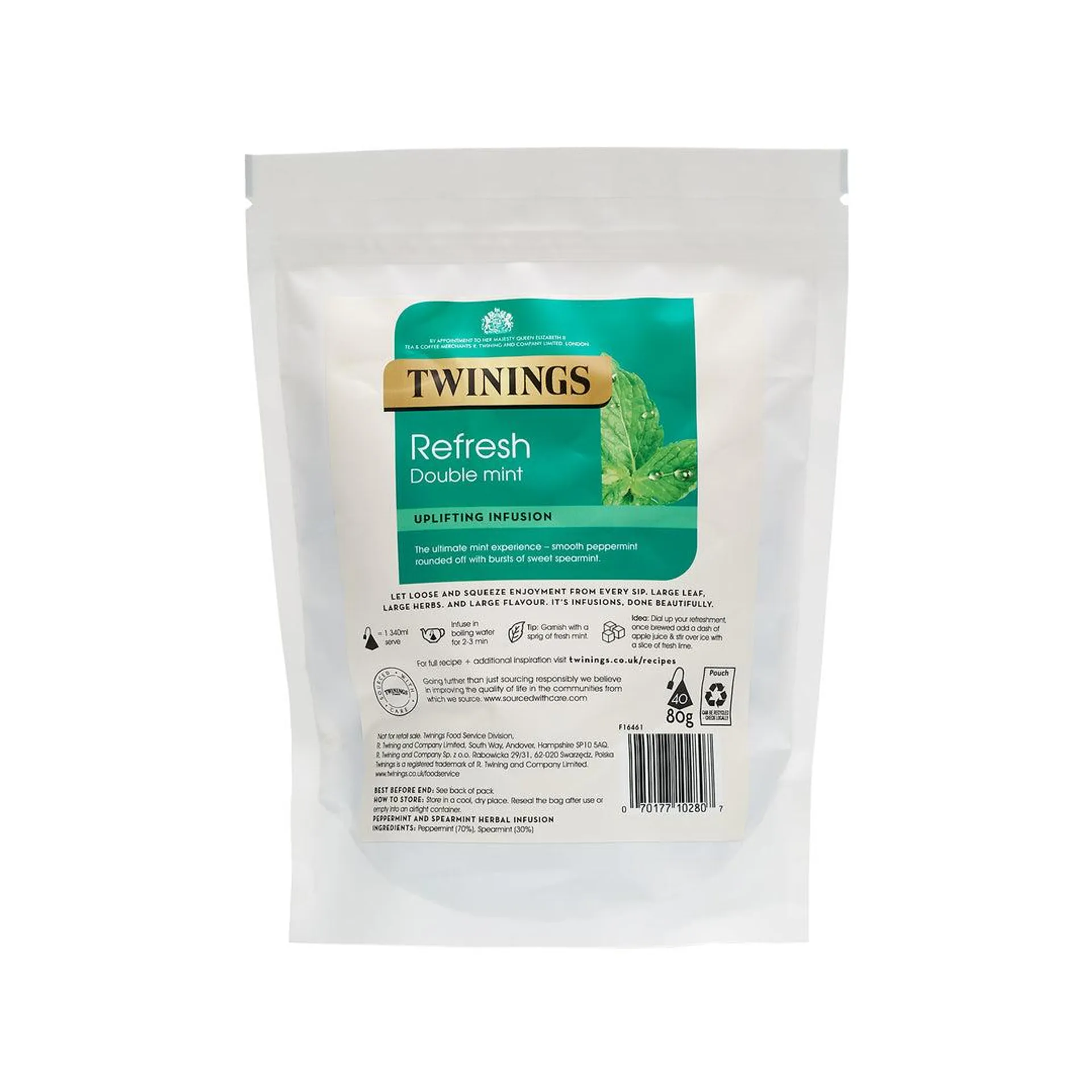 Refresh Double Mint 40 Loose Pyramid Tea Bags