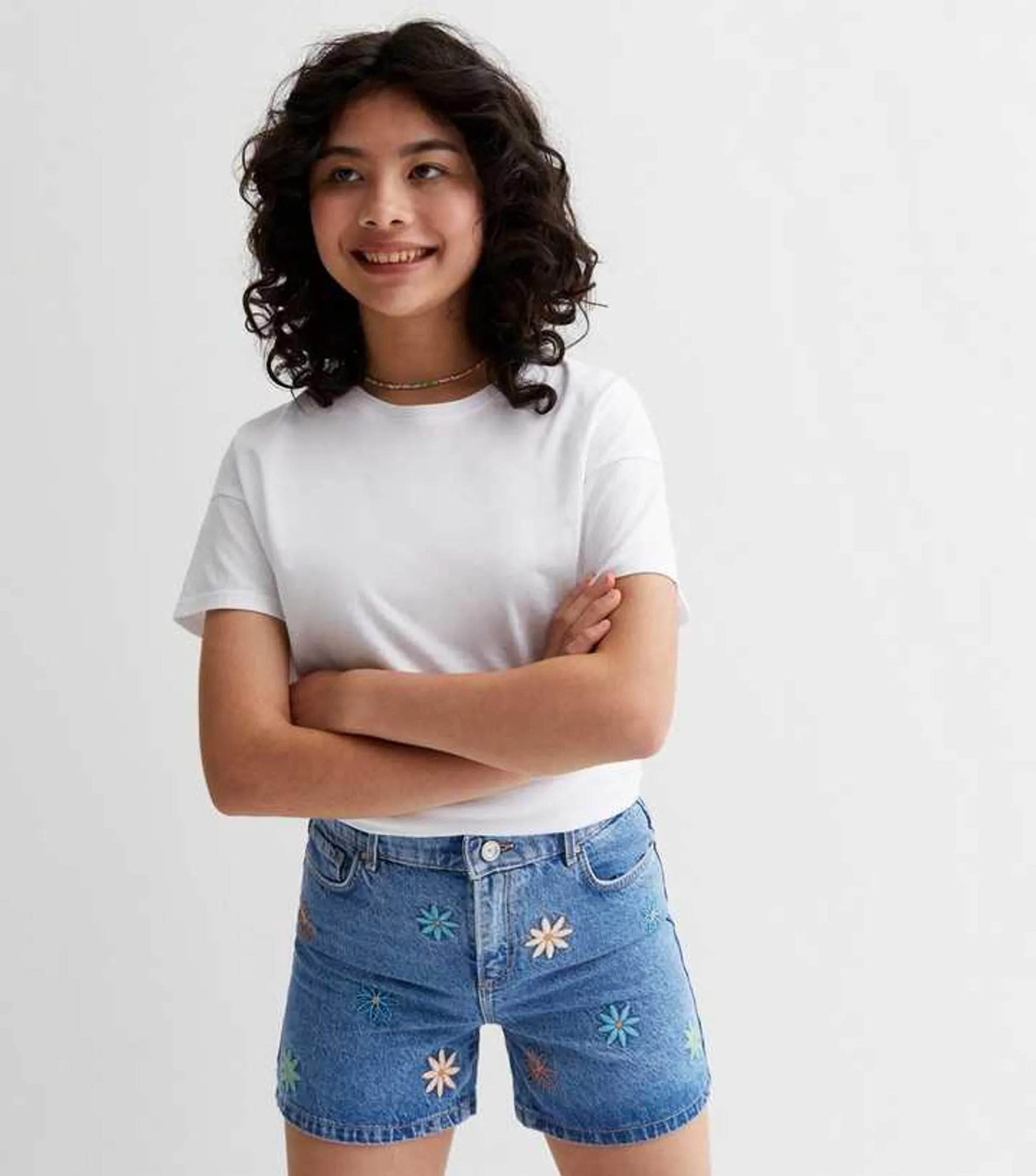 KIDS ONLY Blue Floral Denim Shorts