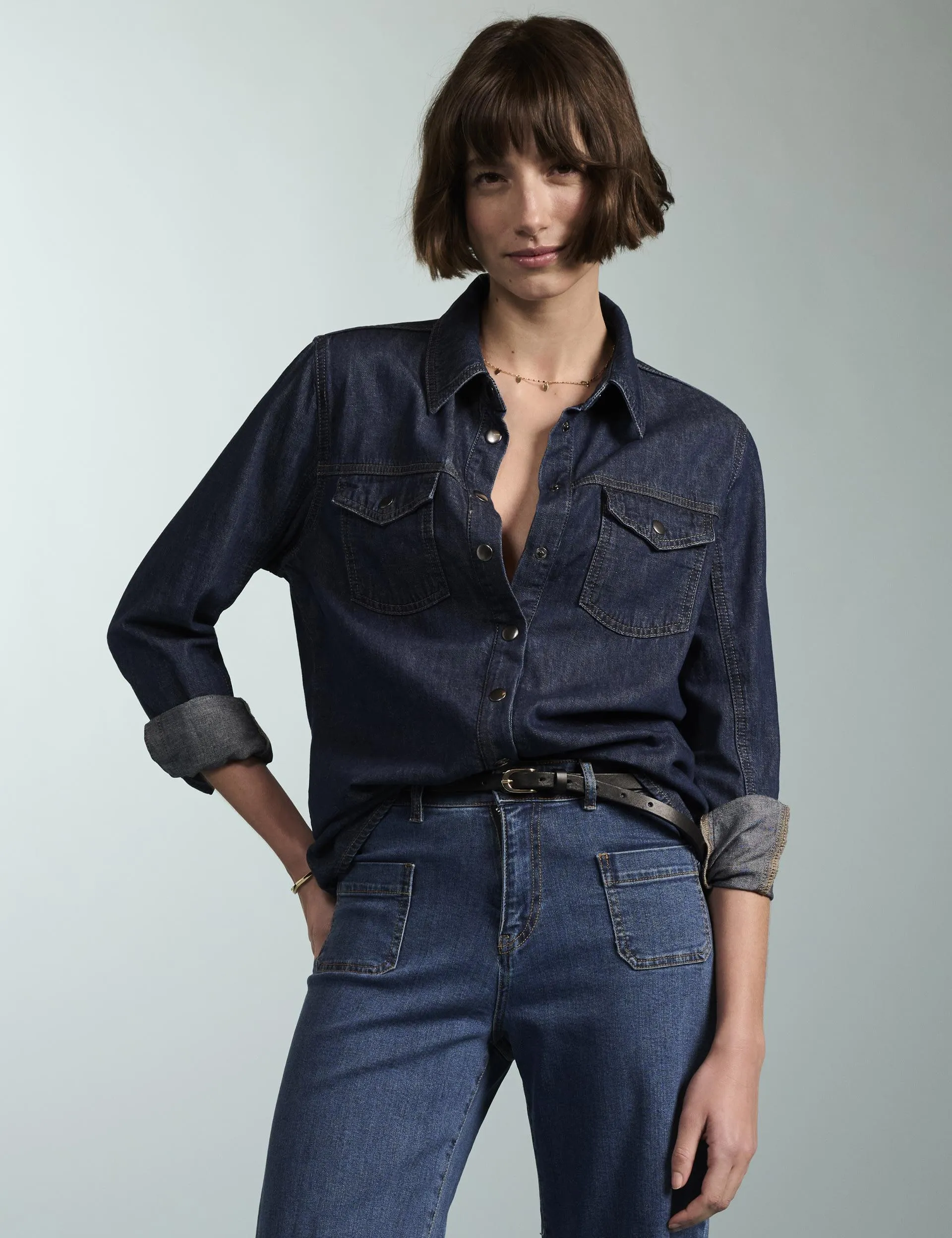 Denim Collared Shirt