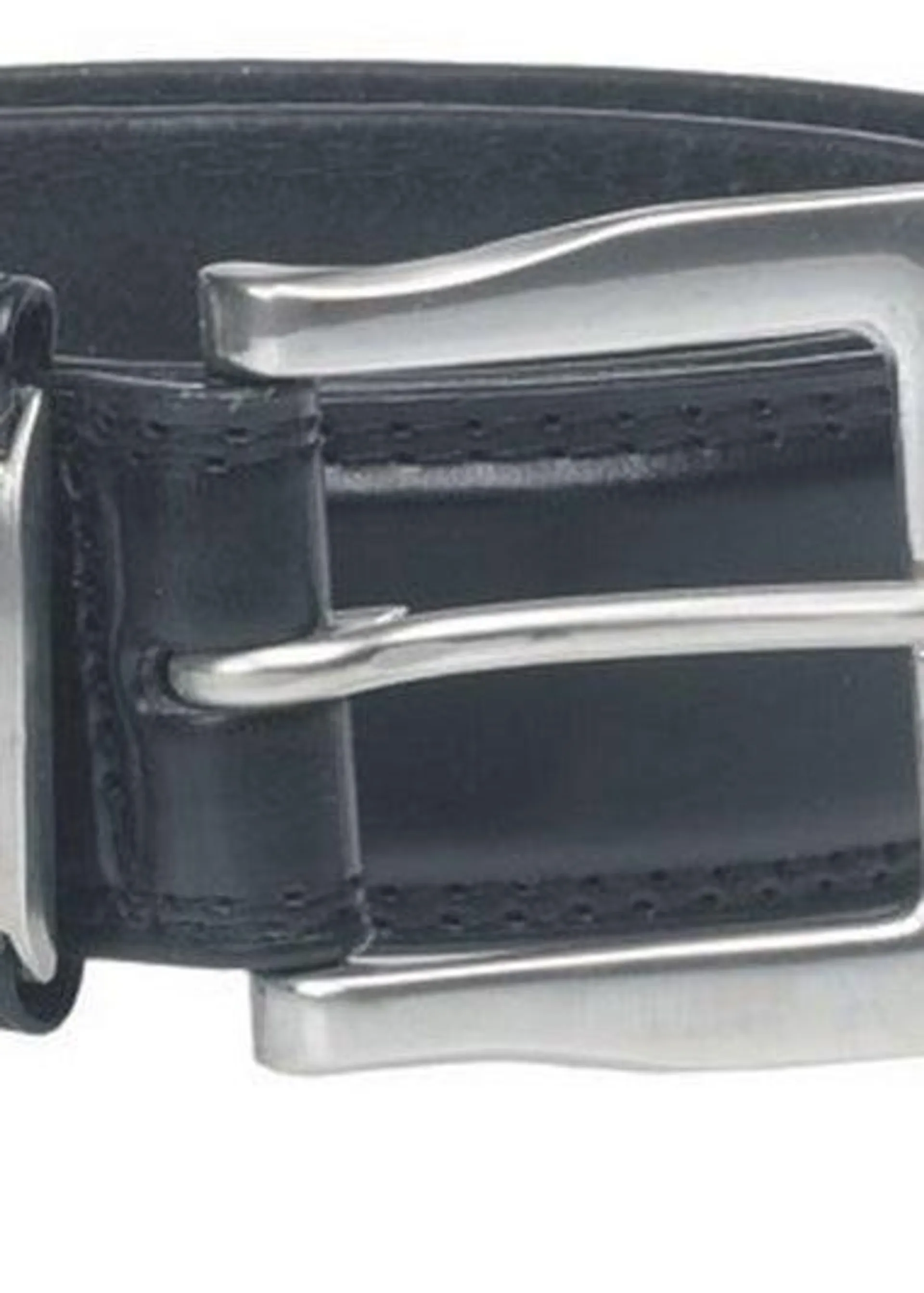 Duke Black Kenny Bonded Leather Buckle Waist Belt