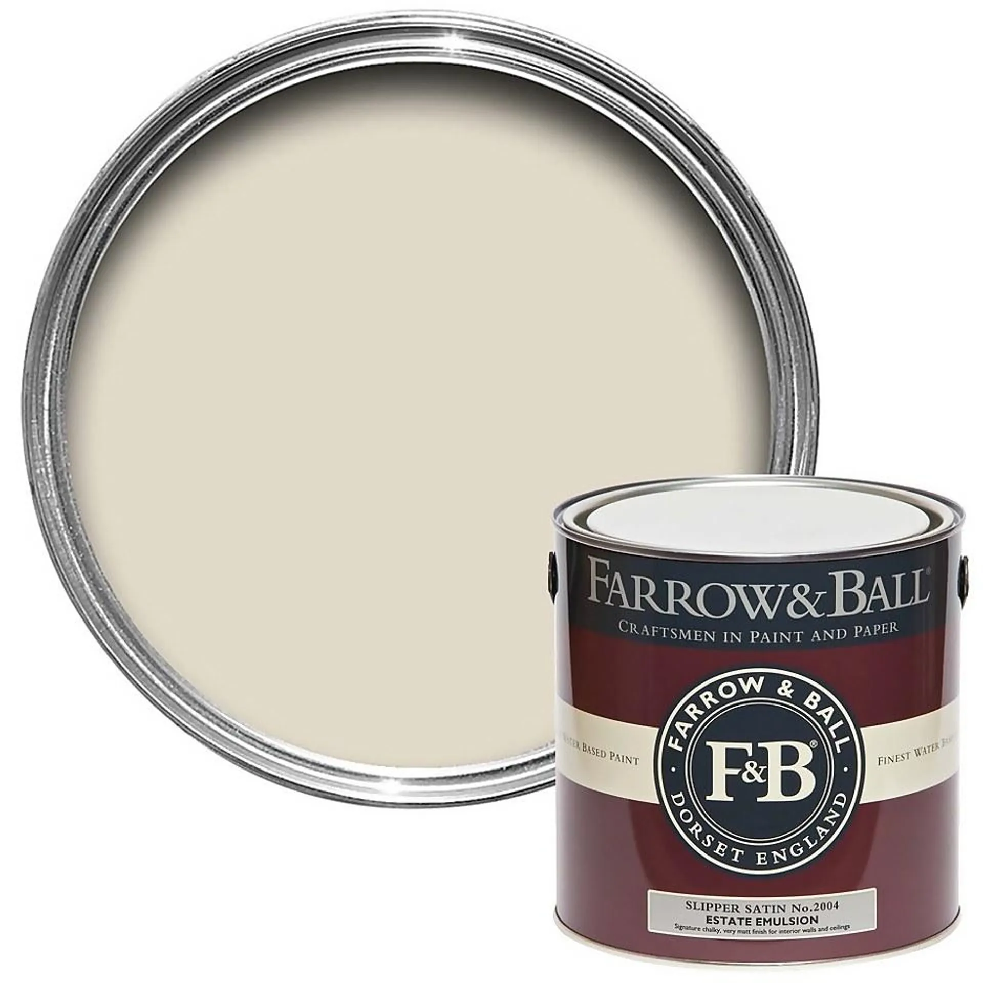 Farrow & Ball Estate Matt Emulsion Paint Slipper Satin No.2004 - 2.5L