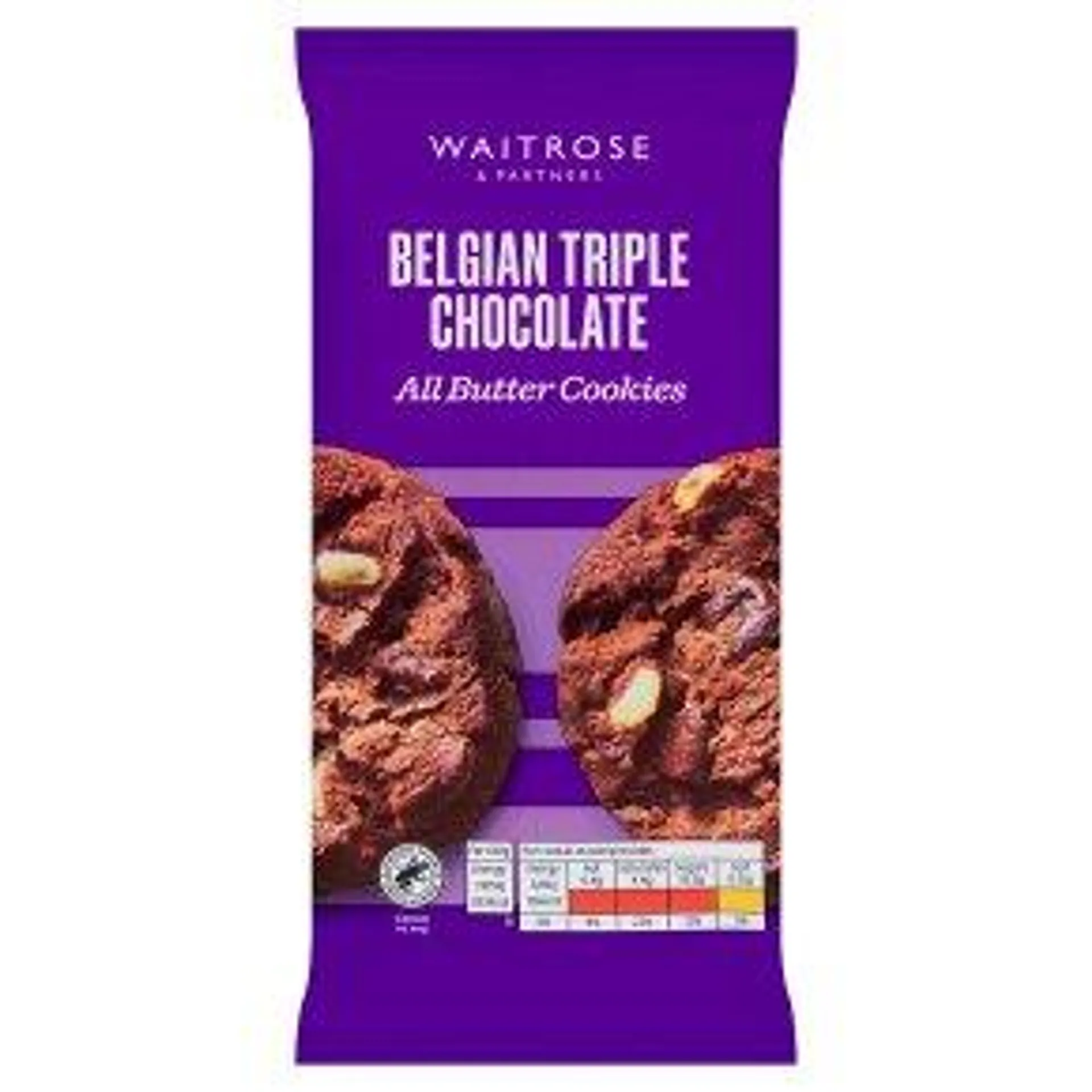 Waitrose Belgian Triple Chocolate All Butter Cookies