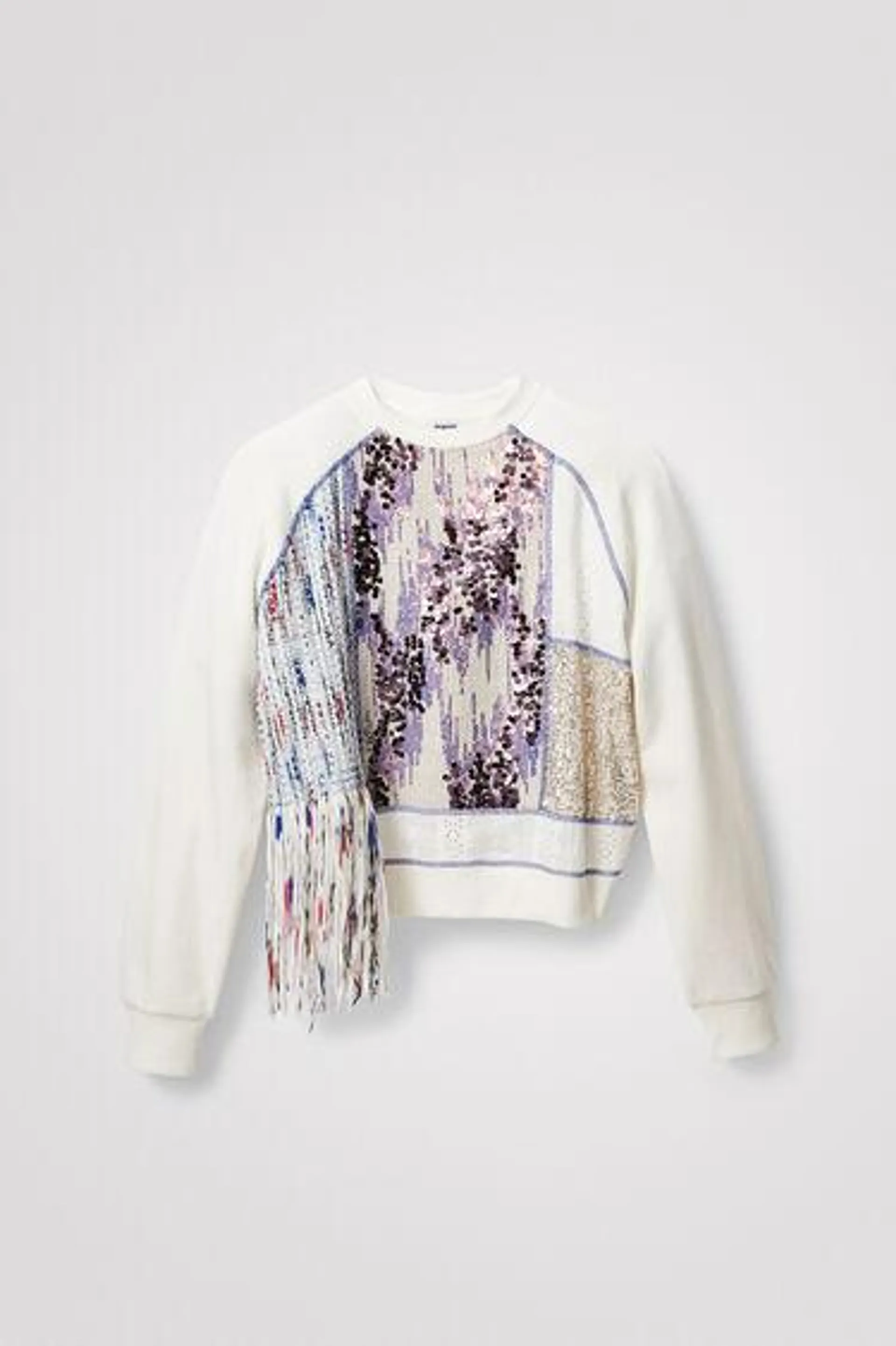 Fabric patchwork sweatshirt