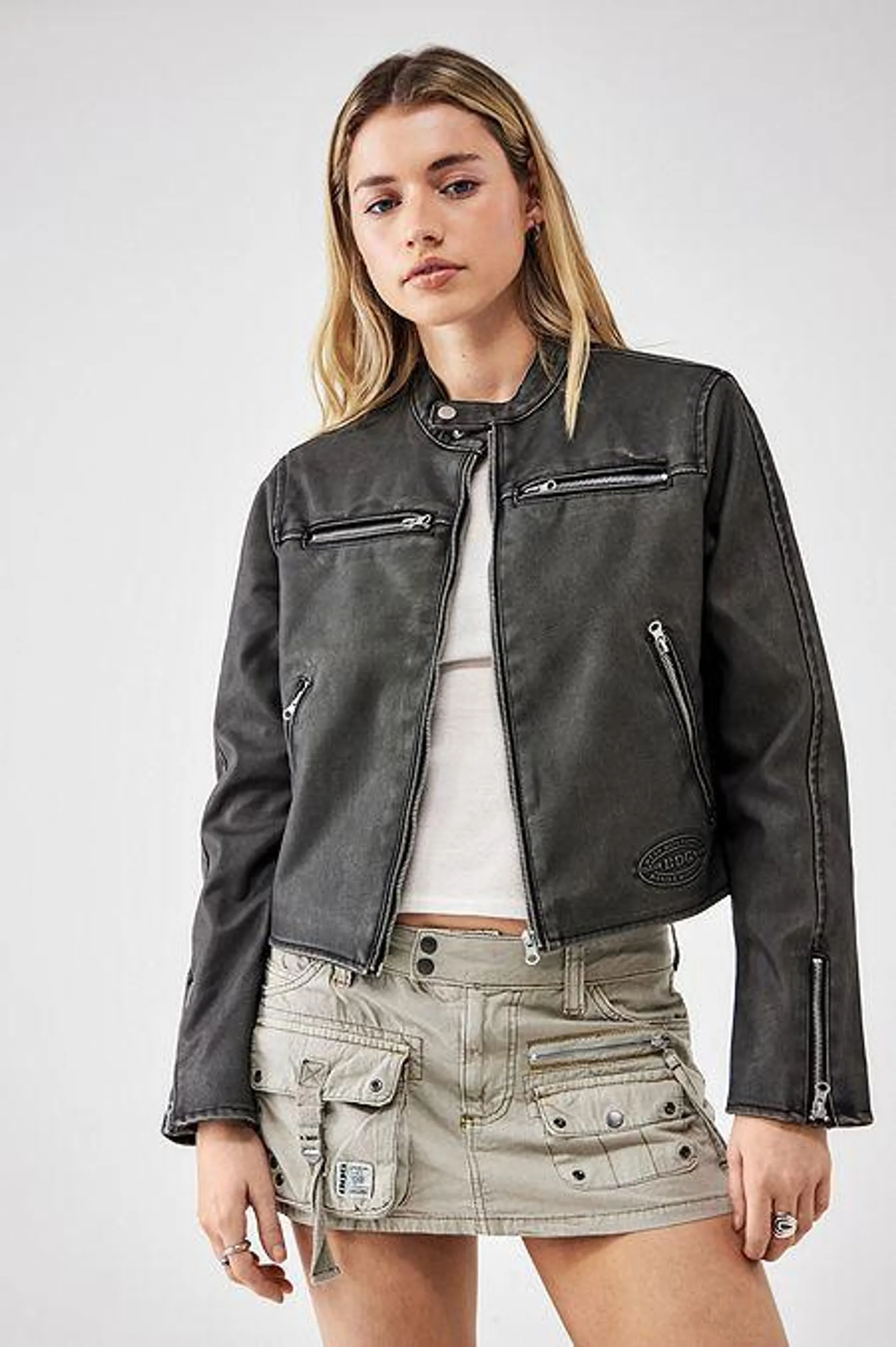 BDG Bob Black Faux Leather Jacket