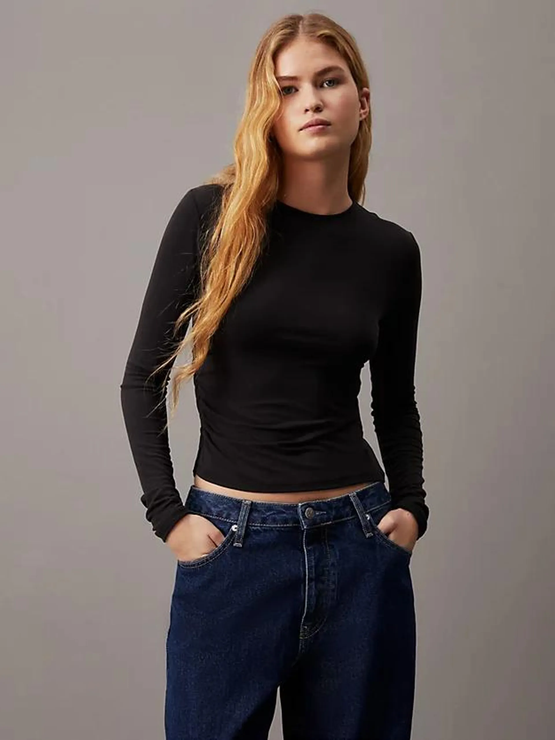 Soft Jersey Pleated Top