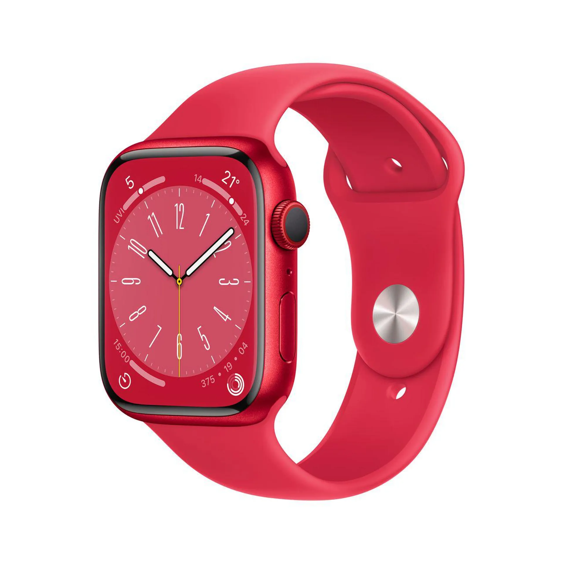 Apple Watch Series 8, 45mm, GPS + Cellular [2022] - (PRODUCT)RED Aluminium Case with (PRODUCT)RED Sport Band - Regular