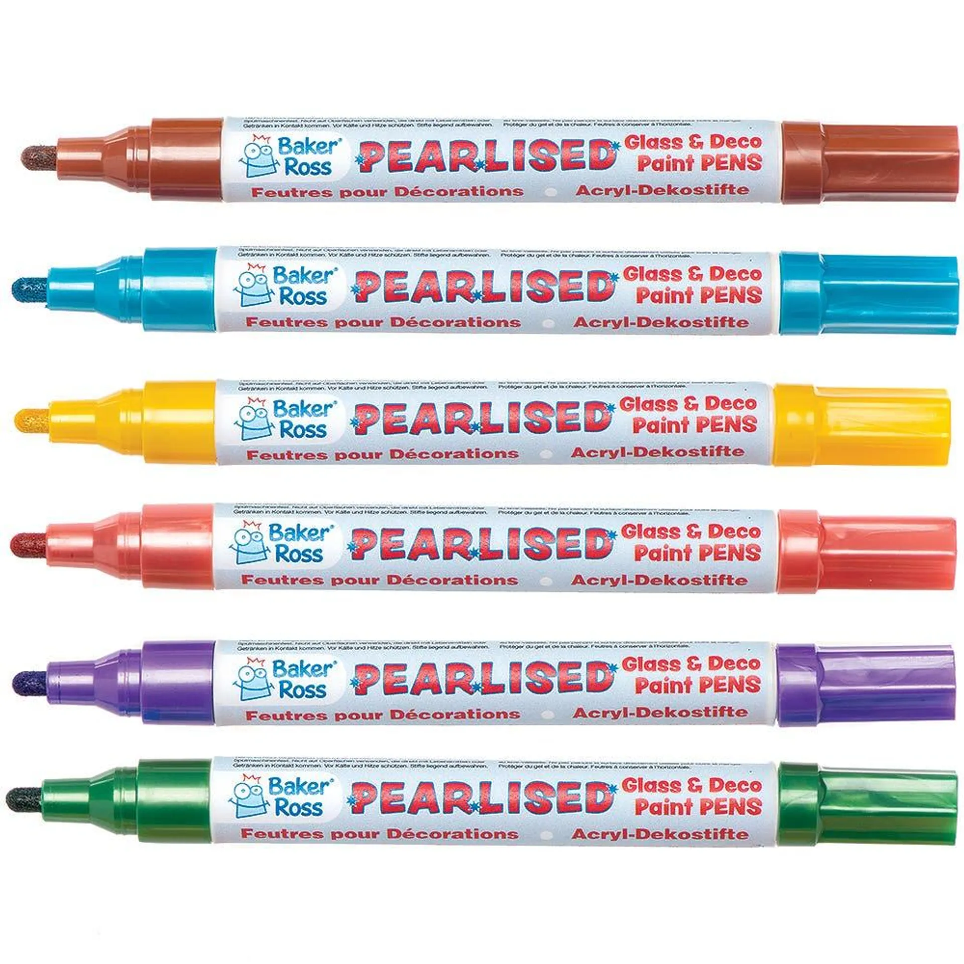 Pearlised Deco & Glass Paint Pens Colour Pack B