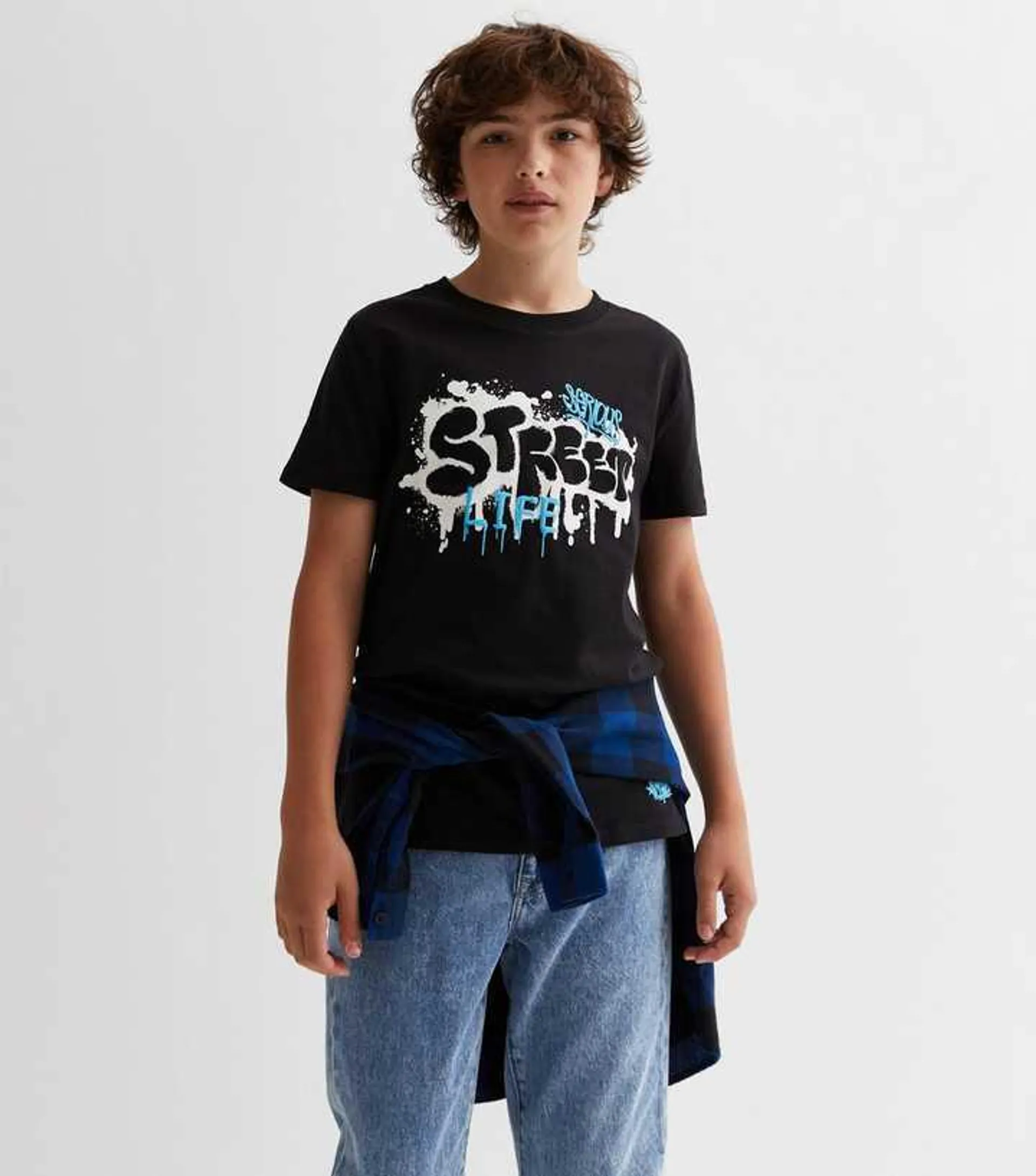 KIDS ONLY Black Graffiti Street Logo T-Shirt