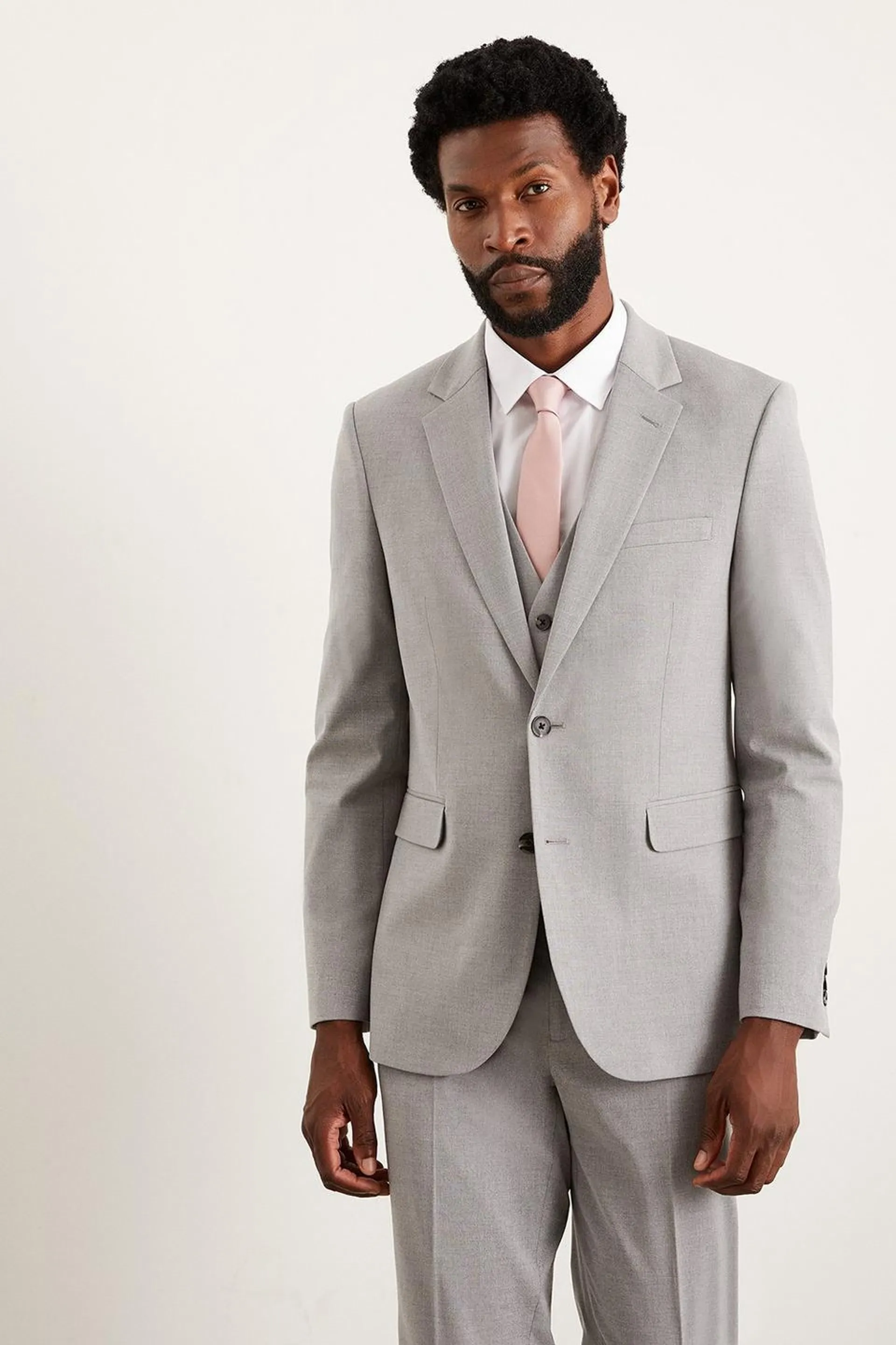 Slim Fit Light Grey Essential Suit Jacket