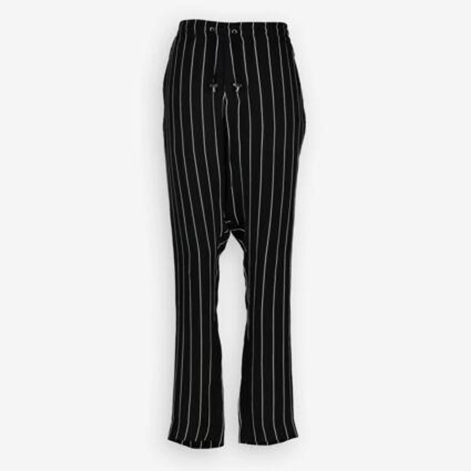 Black Striped Drop Crotch Trousers