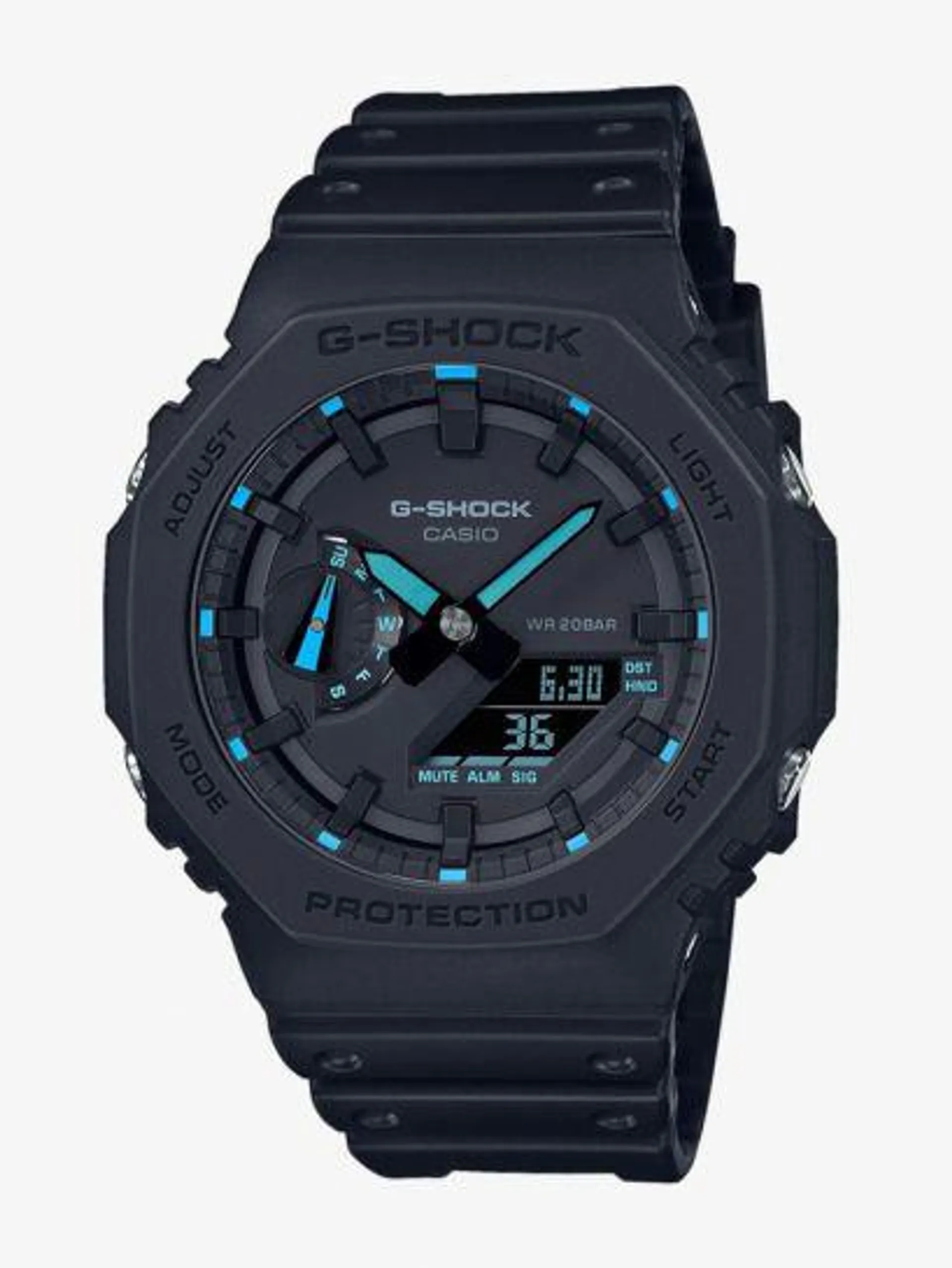 Mens G Shock 2100 Neon Accent Series Blue Watch