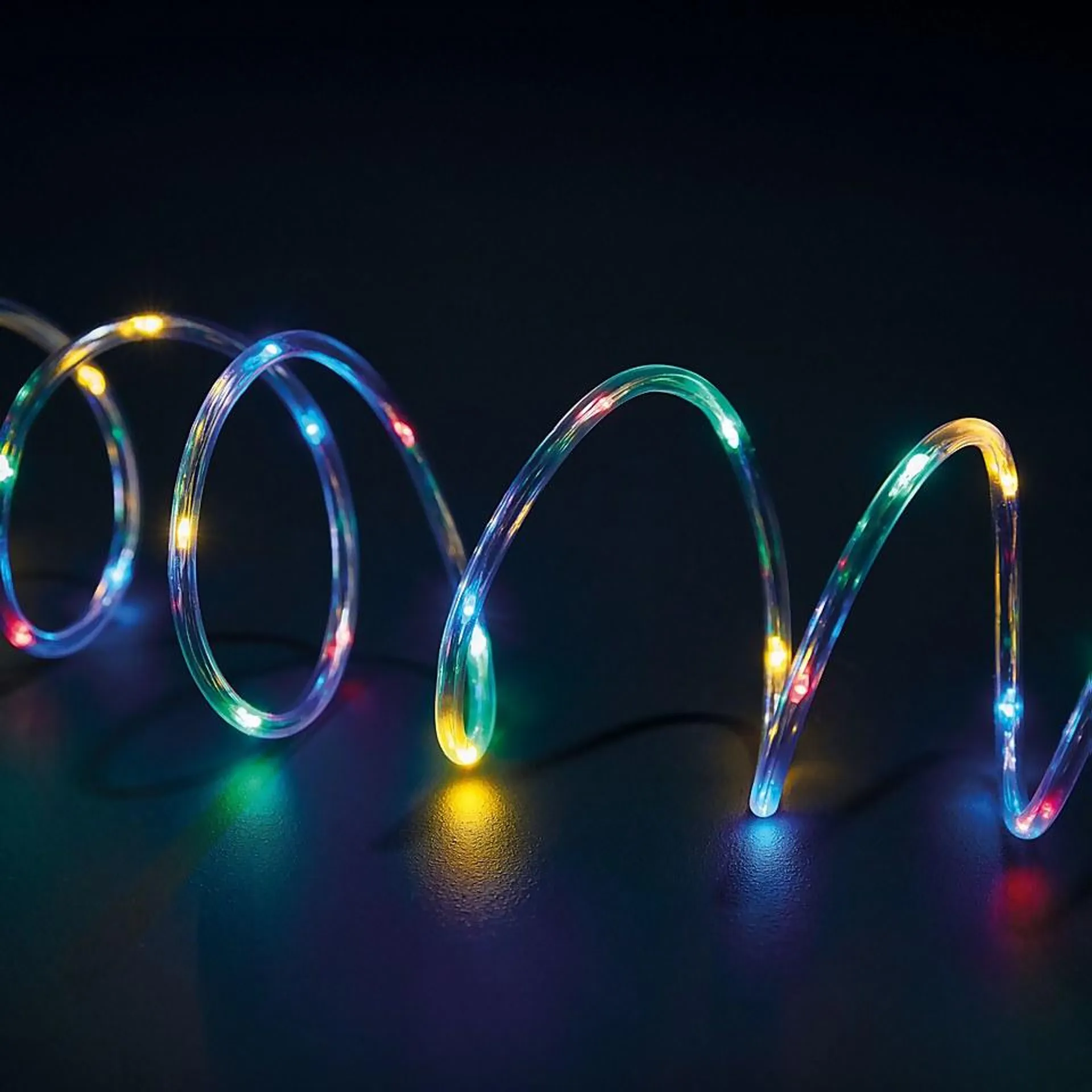 10m Tube Rope Outdoor Christmas Light - Multicoloured